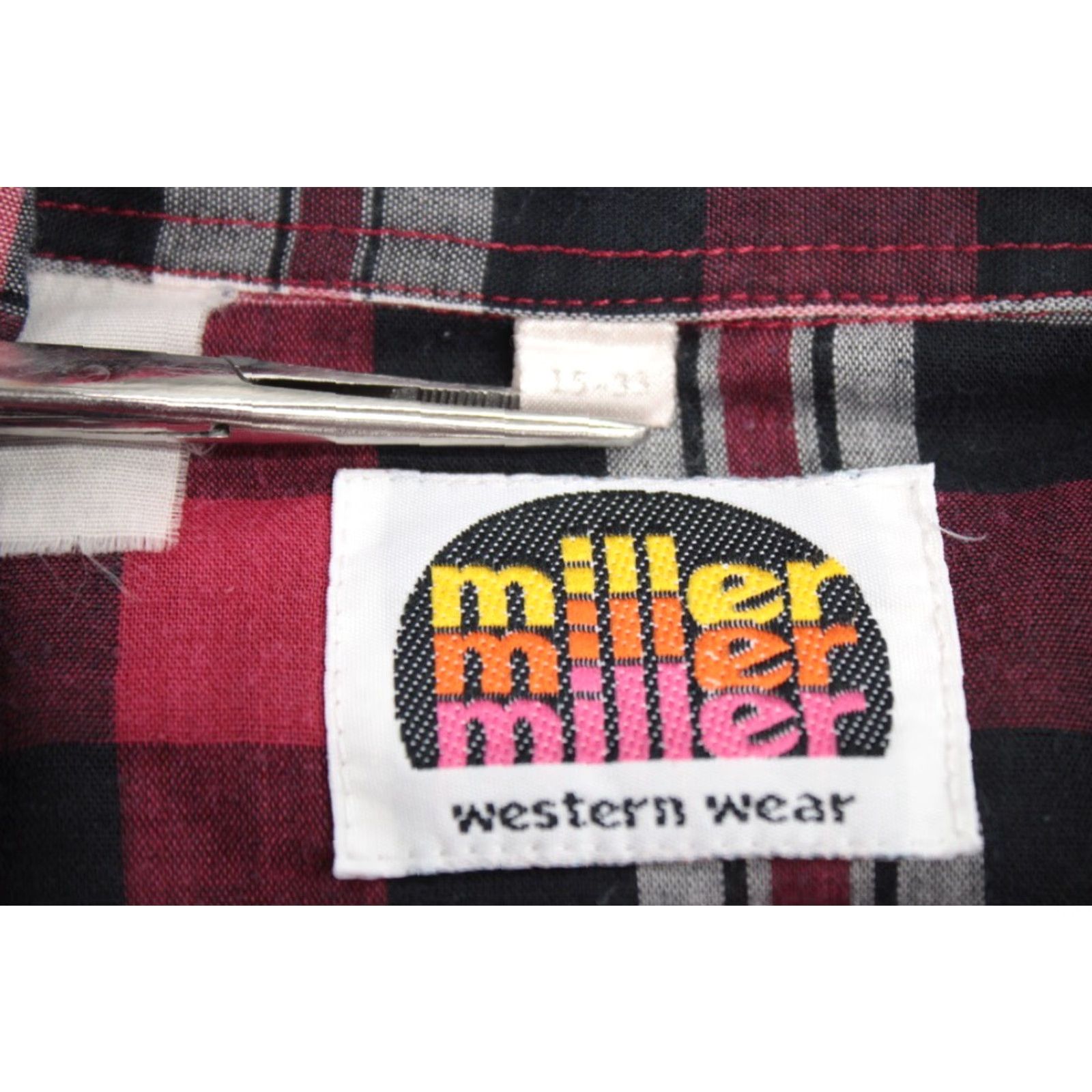 Vintage Vtg Miller Western Wear Shirt Men 15 Red Plaid Long Sleeve Pearl Snap Cowboy Size US M / EU 48-50 / 2 - 5 Thumbnail
