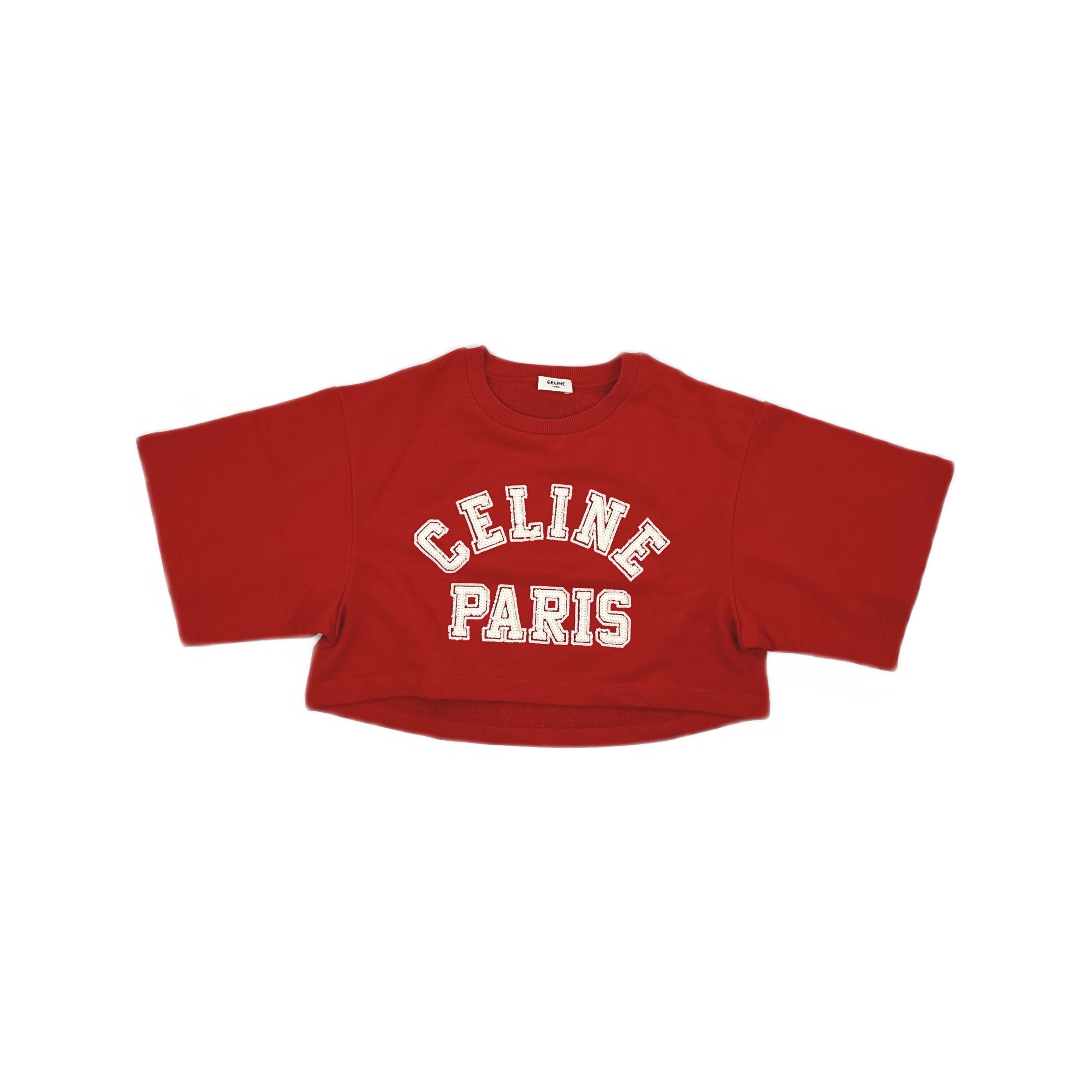Celine CELINE Letter Graphic Crop T-Shirt Size XS Size XS / US 0-2 / IT 36-38 - 1 Thumbnail
