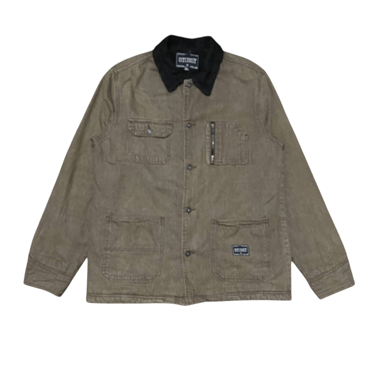 Stussy Short Parka Waxed Linen | Grailed