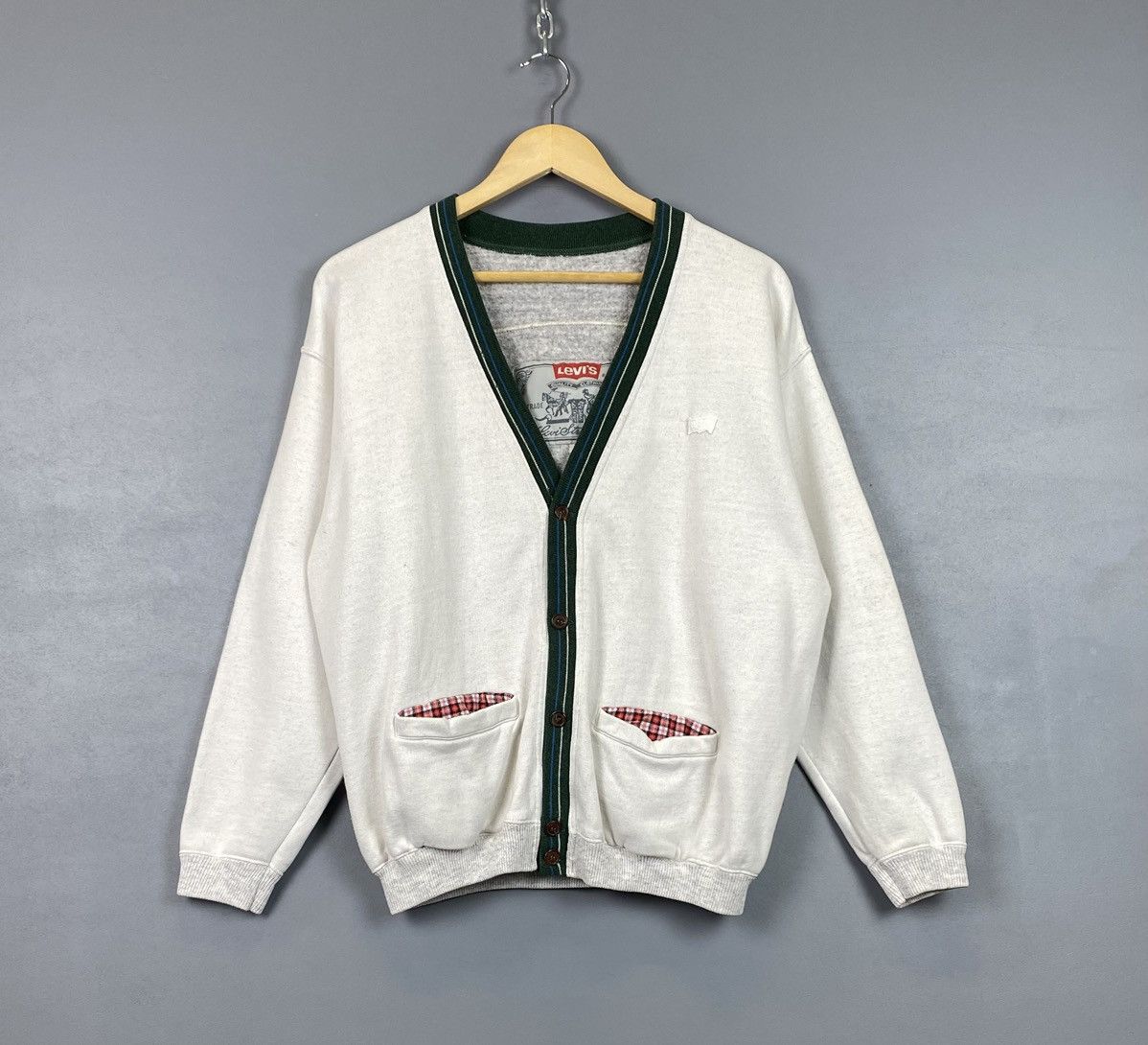 Levi's Vintage 80’s Levi’s Cardigan V-Neck Men’s Size S White Top Size US S / EU 44-46 / 1 - 1 Thumbnail