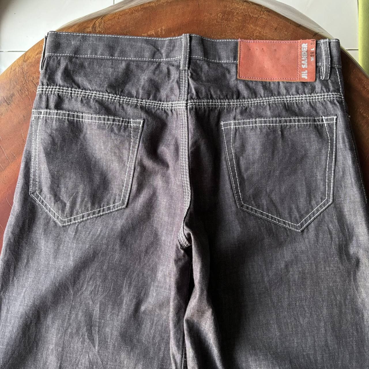 Jil Sander Jil Sander Wide Leg Grey Cotton Denim Jeans Pants Size US 31 - 5 Thumbnail