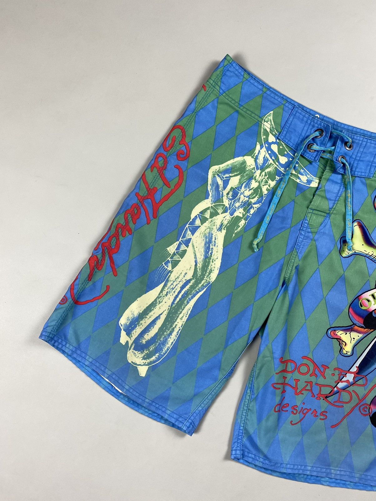 Ed Hardy Ed Hardy Y2K men’s overprinted surf swim shorts size ~ 32 Size US 32 / EU 48 - 5 Thumbnail