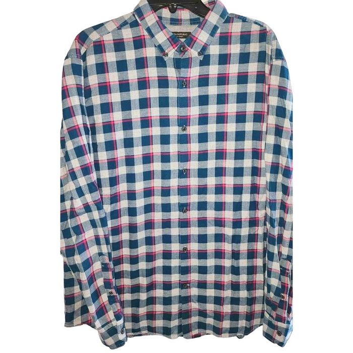 Banana Republic Banana Republic Luxe Flannel XL Xlarge Long Sleeve Button Do Grailed