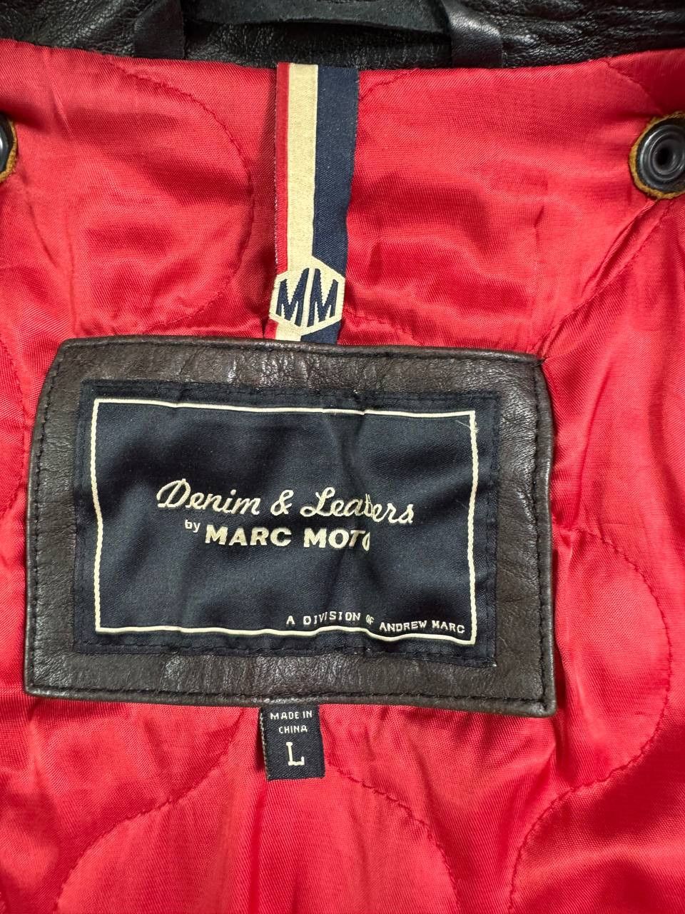 Andrew Marc Denim Leathers by Marc Moto Motorcycle Leather Jacket Size US L / EU 52-54 / 3 - 13 Thumbnail