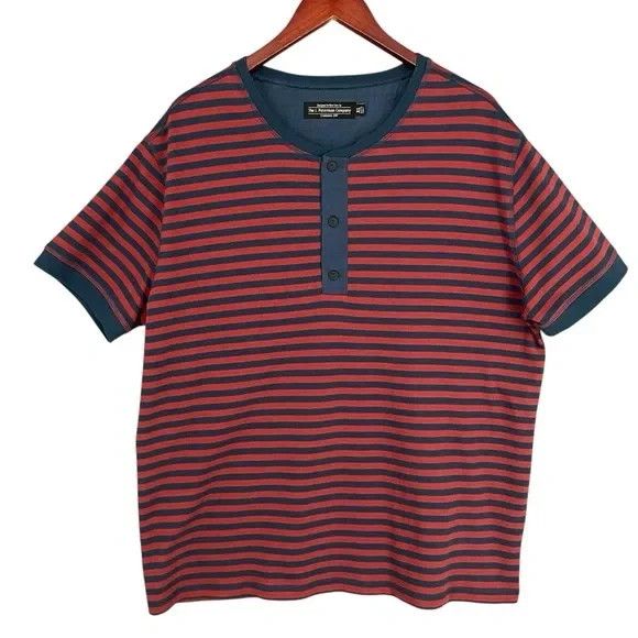 J. Peterman J Peterman Mens Size XL North Sea Red & Navy Henley EUC Size US XL / EU 56 / 4 - 4 Thumbnail