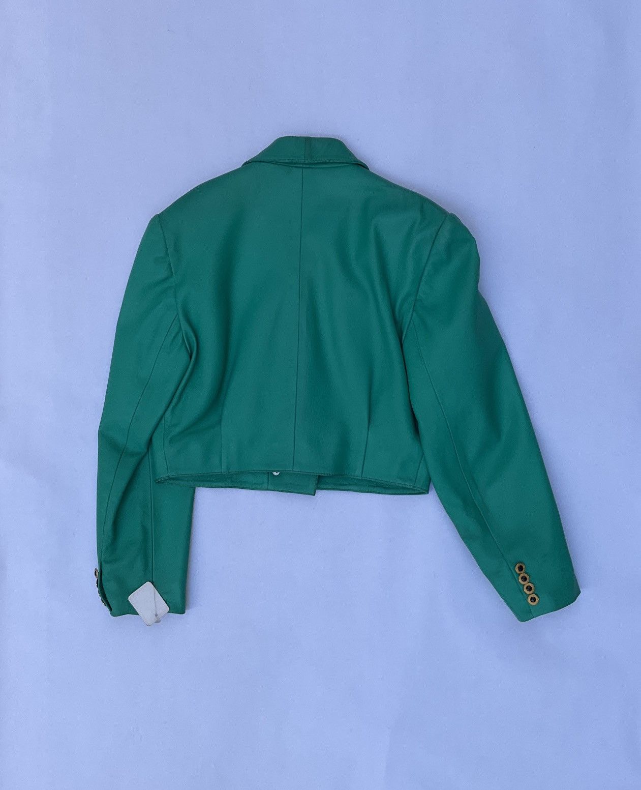 Vintage 80’s Vintage green leather jacket Size M / US 6-8 / IT 42-44 - 6 Thumbnail