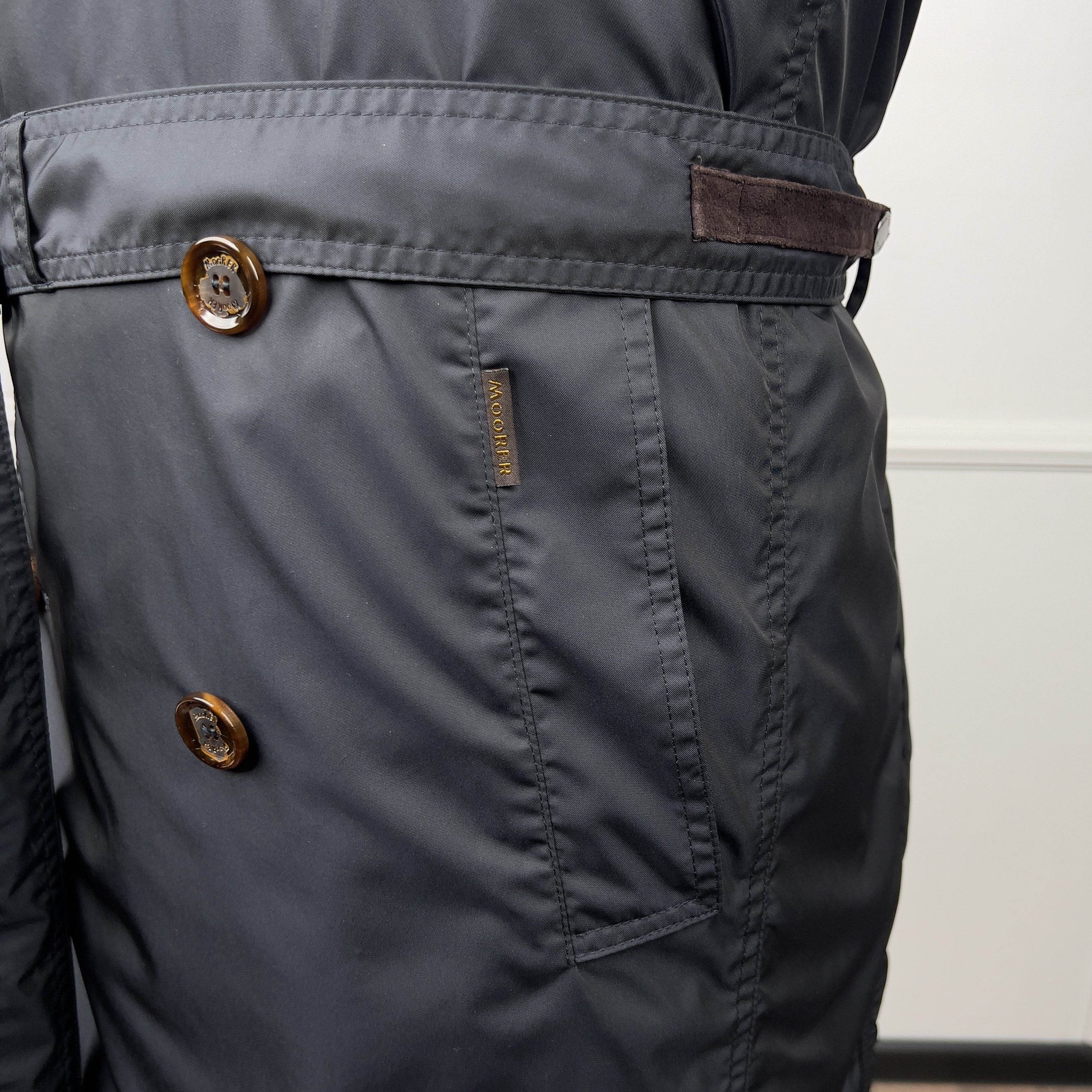 MooRER Authentic Melfi Acqua Double Breasted Trench Coat Belted Size US M / EU 48-50 / 2 - 12 Thumbnail