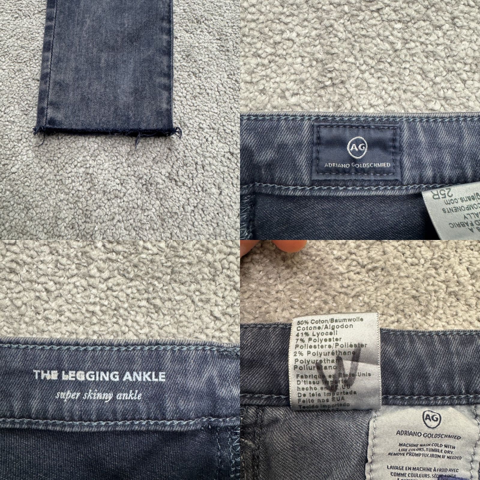 Denime AG Adriano Goldschmied Skinny Jeans Womens 25 Blue Denim Stretch City Streetwear Size 42" / US 20 - 8 Thumbnail