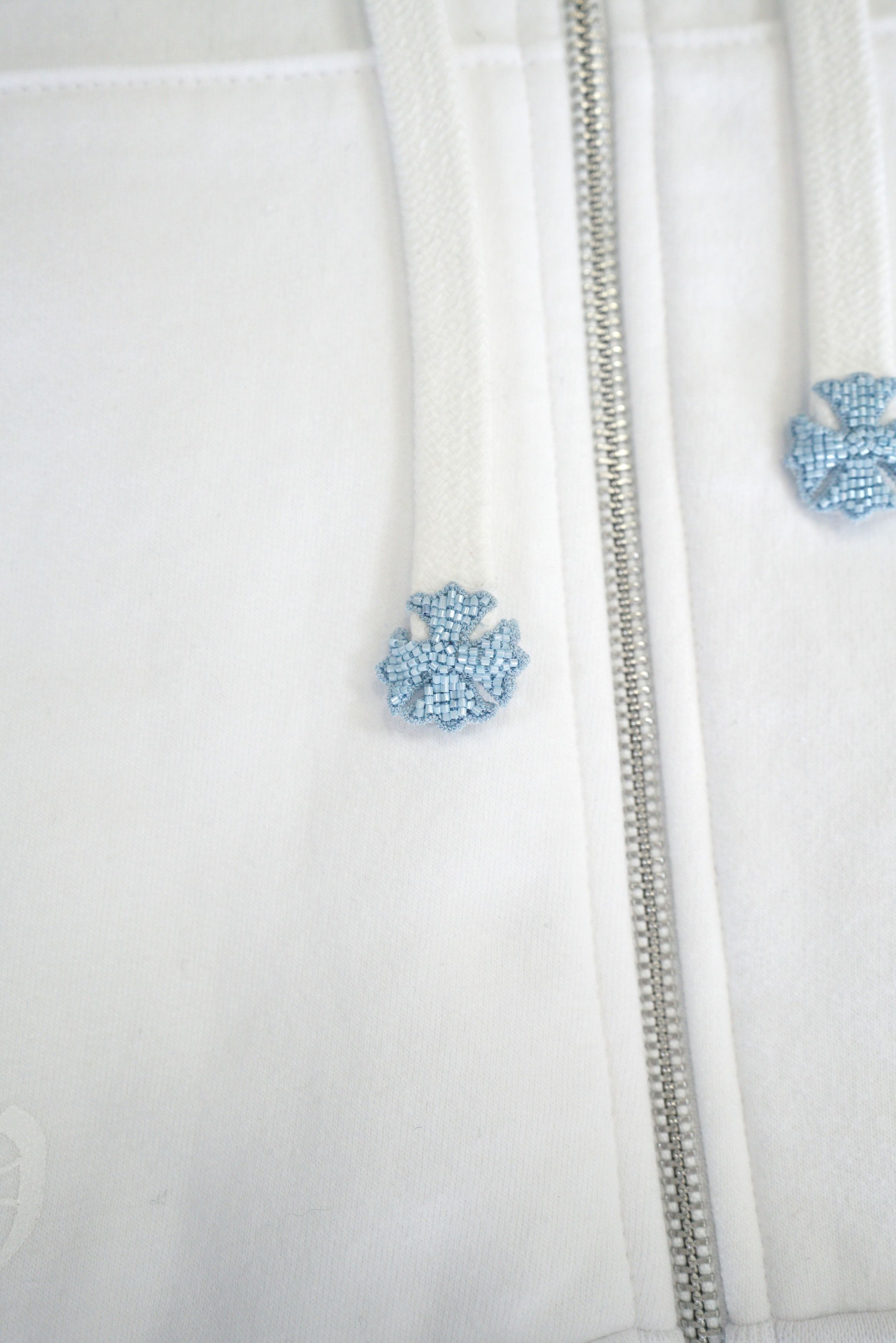 Chrome Hearts Chrome Hearts Beaded Horseshoe Logo White Zip Up Hoodie Size US S / EU 44-46 / 1 - 4 Thumbnail