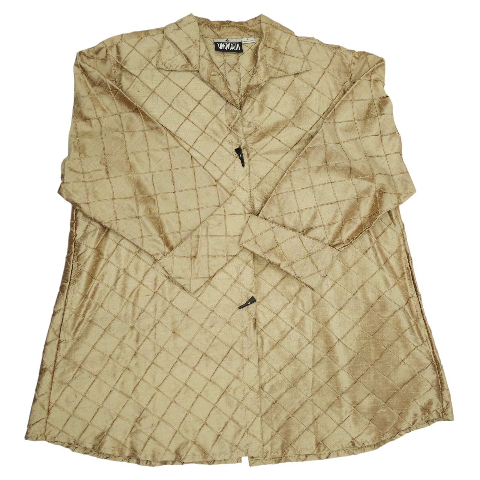 Other Yak Magik Jacket L Gold Metallic Vtg Diamond Pintuck Quilted Size L / US 10 / IT 46 - 9 Thumbnail