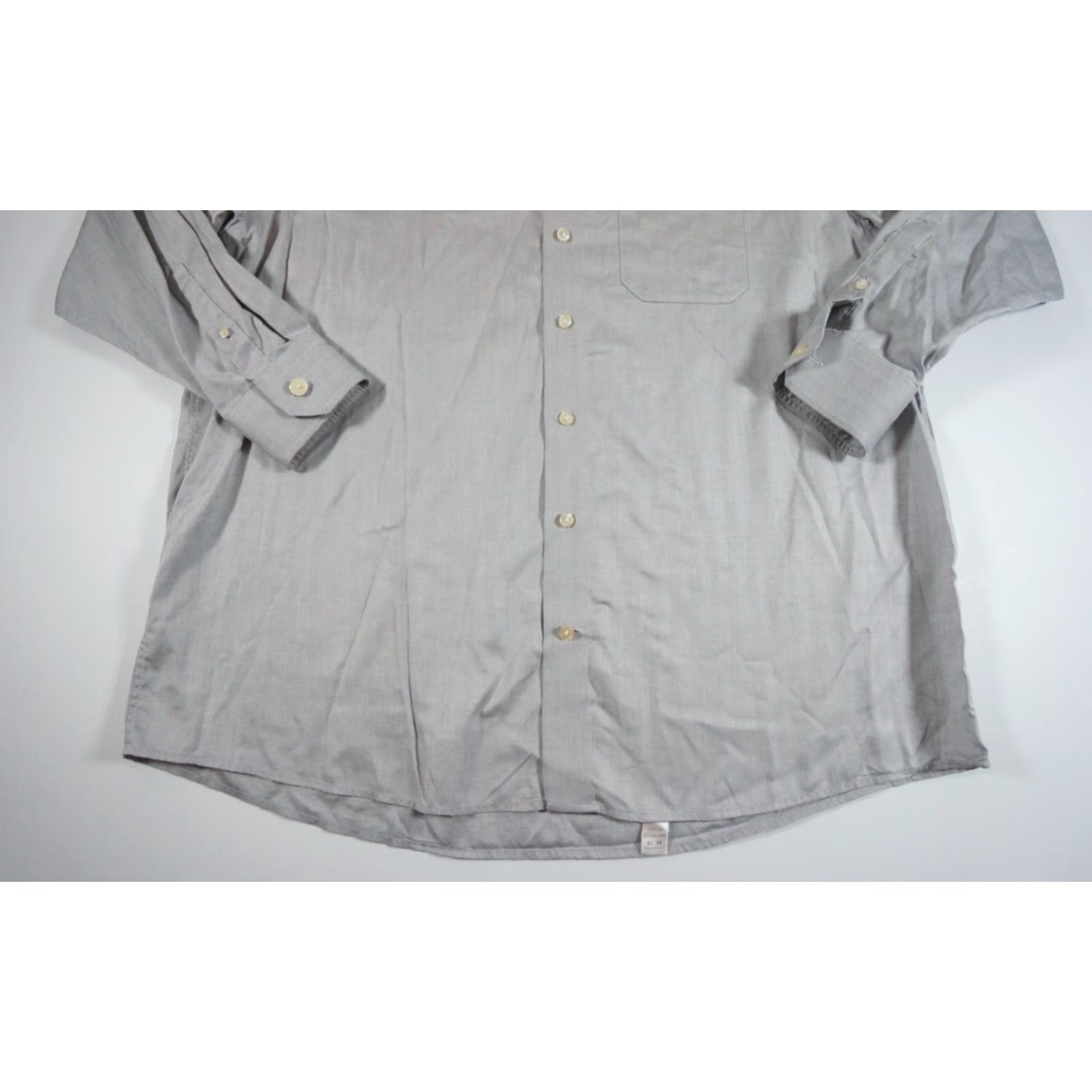 Eton VINTAGE ETON Men's Button Up Shirt Long Sleeve Gray 18 Collared Formal Casual Bookend Size 48R - 3 Thumbnail