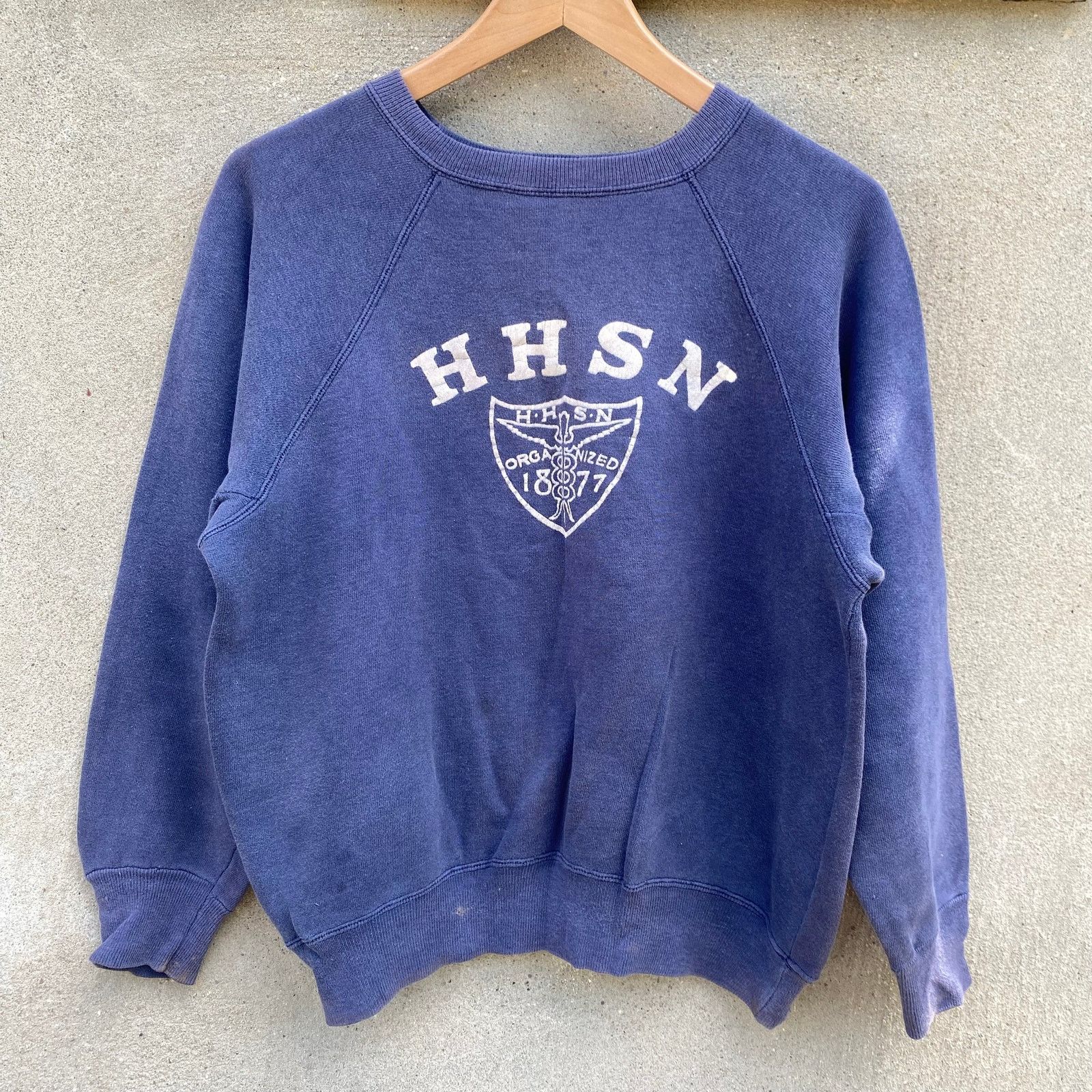 Vintage Vintage 60s Hartford Hospital Crewneck Flock Print Gusset Size US M / EU 48-50 / 2 - 1 Thumbnail