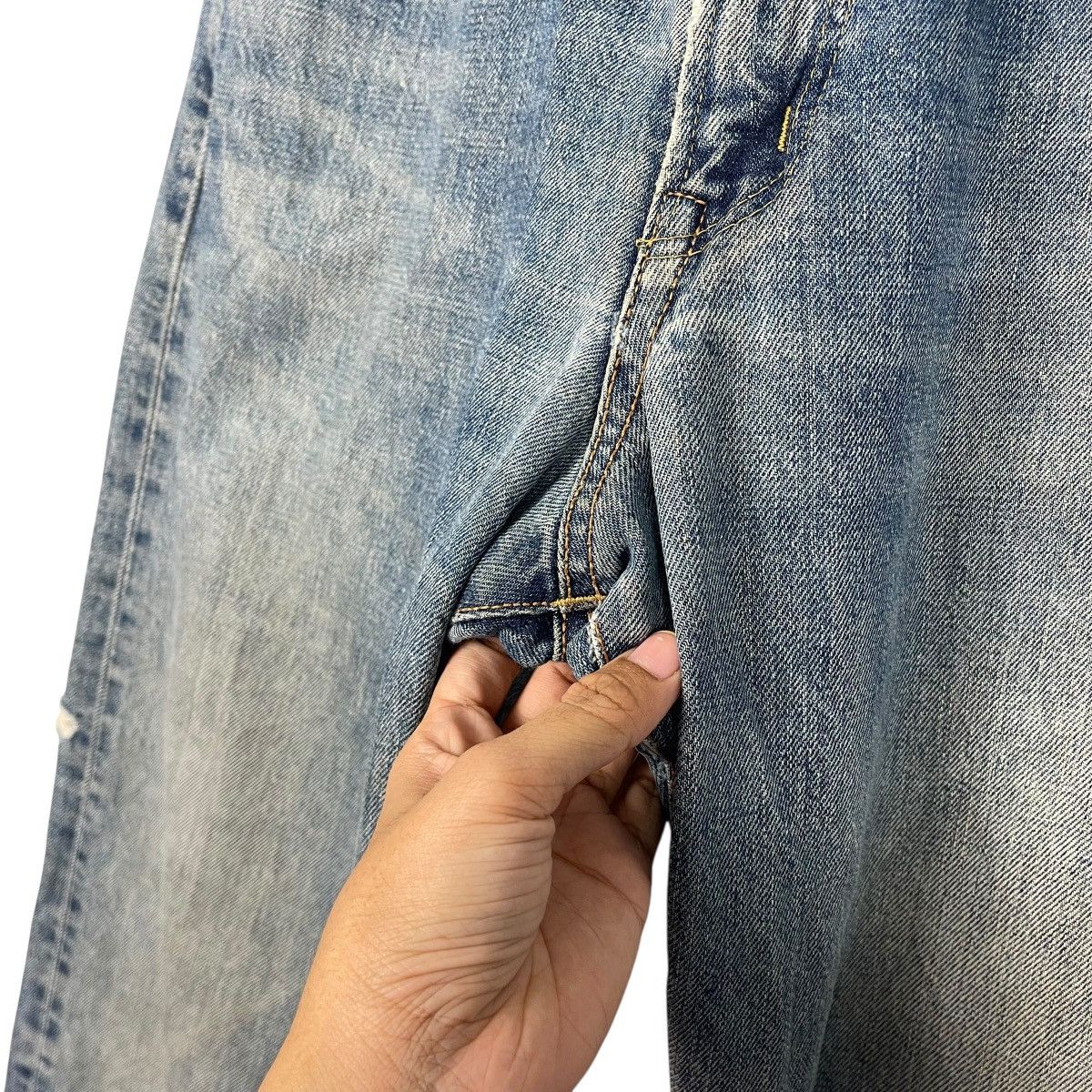 Japanese Brand Edwin 505 Faded Dirty / Faded Blue Selvedge Jeans W 30 Size US 30 / EU 46 - 11 Thumbnail