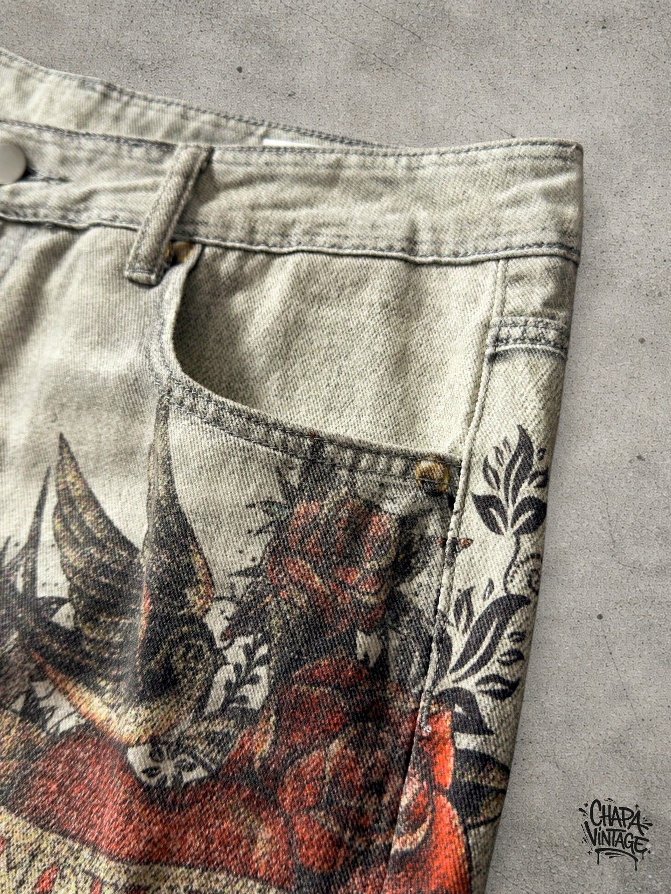Japanese Brand Retro graphic denim shorts Size US 32 / EU 48 - 4 Thumbnail