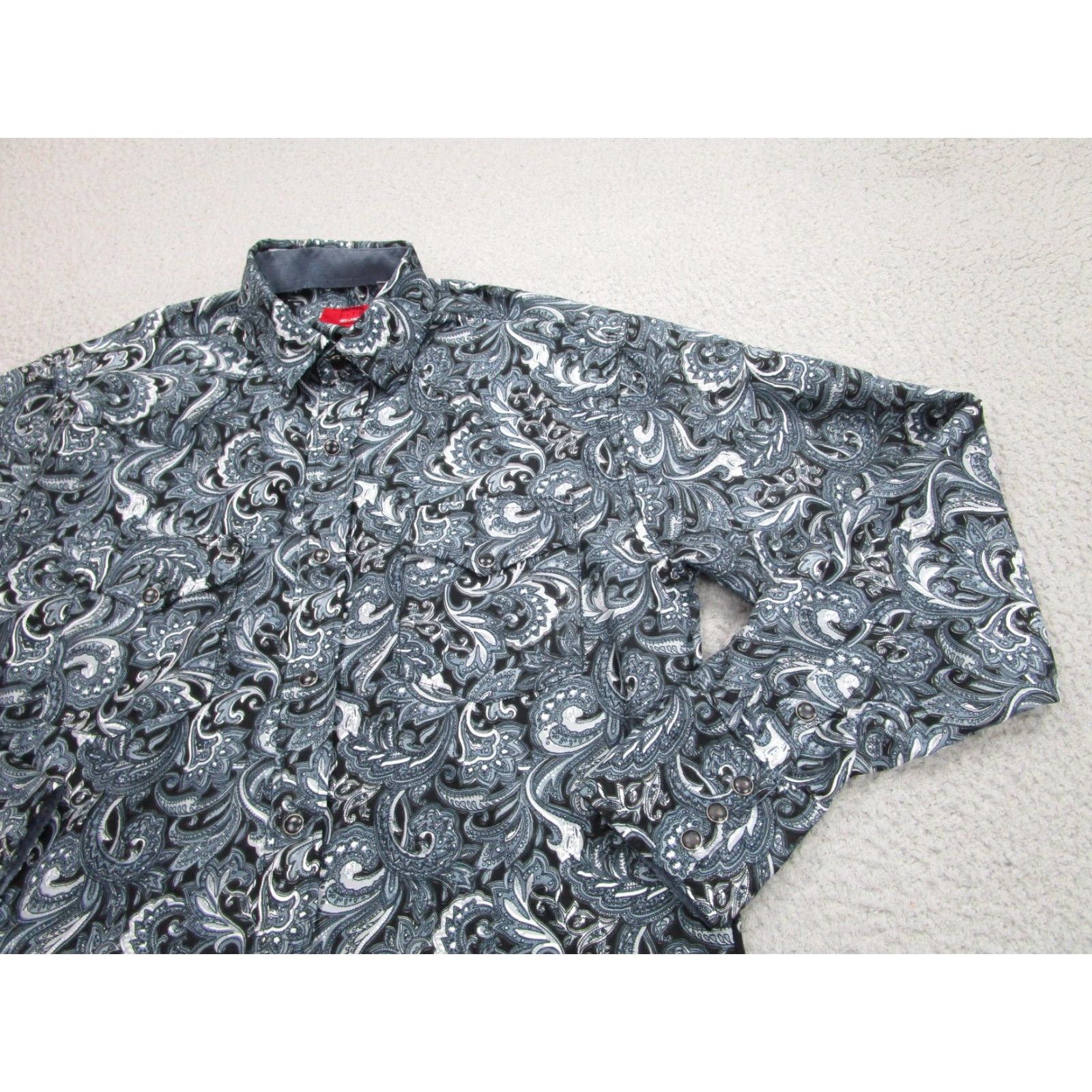 Vintage Patron Cito Red Label Shirt Small Gray Paisley Western Snap Casual Mens Size US S / EU 44-46 / 1 - 2 Thumbnail