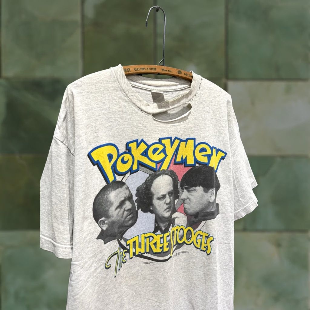 Delta VINTAGE The Three Stooges Pokeymen Gray Tee Shirt XL 90s Mens Size US XL / EU 56 / 4 - 1 Thumbnail