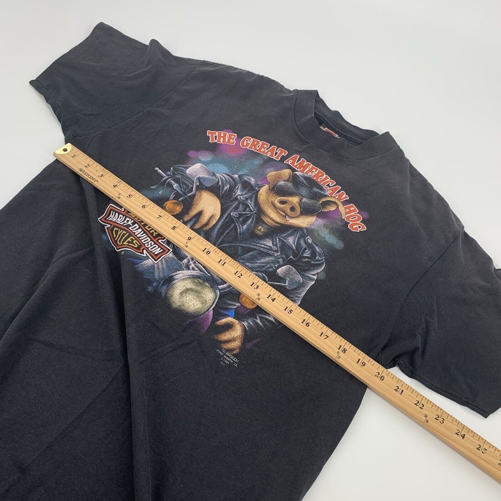Harley Davidson × Vintage Vintage 1991 Harley Davidson Great American Hog 3D Emblem Size US XL / EU 56 / 4 - 8 Thumbnail