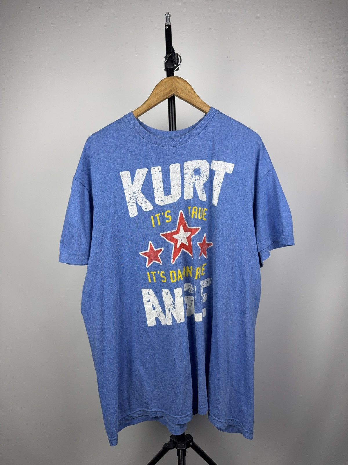 WWE 2017 Vintage WWE Kurt Angle “It’s True” Wrestling Tee Blue Size US XXL / EU 58 / 5 - 1 Thumbnail