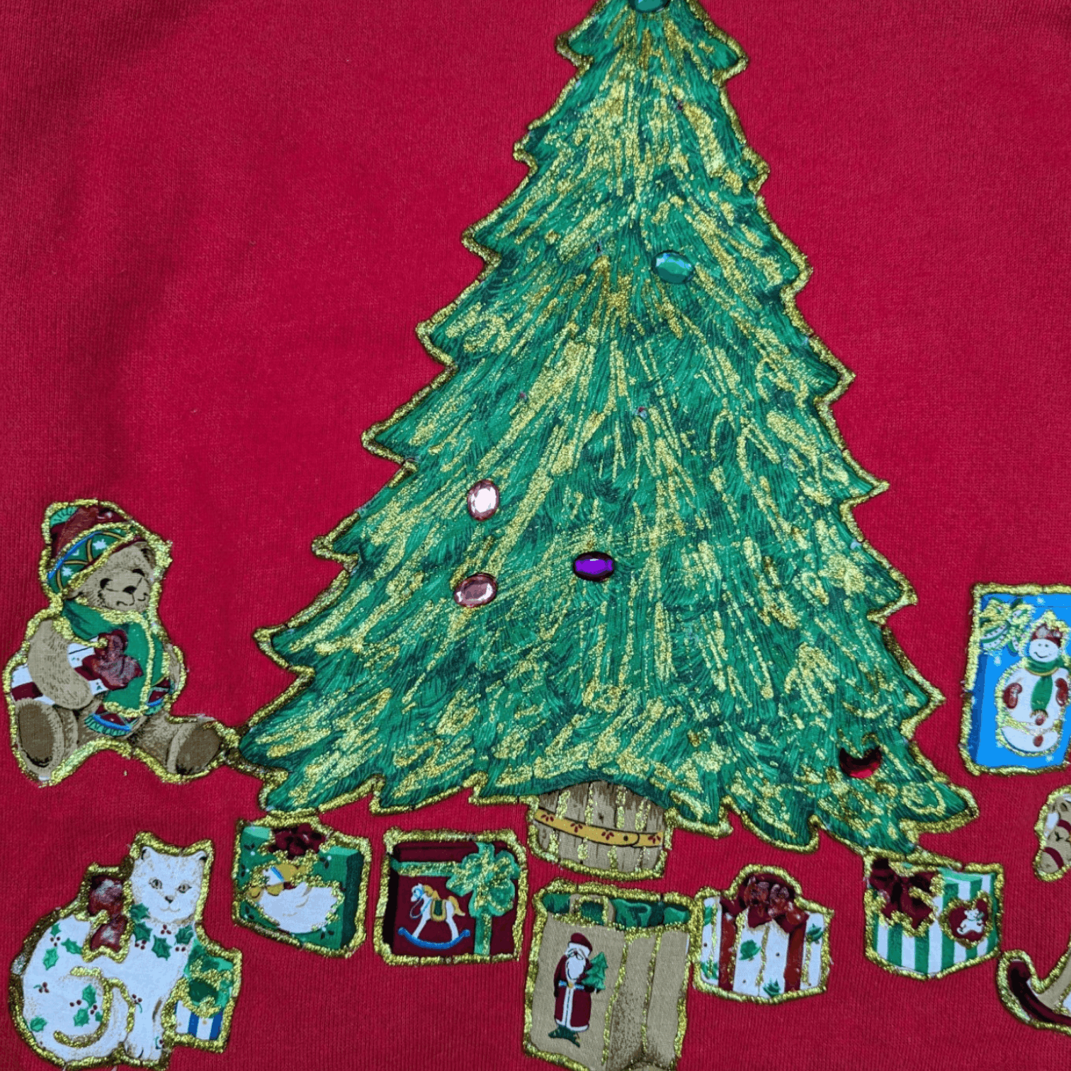 Hanes Vintage 90's HANES Christmas Tree Merry Christmas Jumper Size L / US 10 / IT 46 - 7 Thumbnail