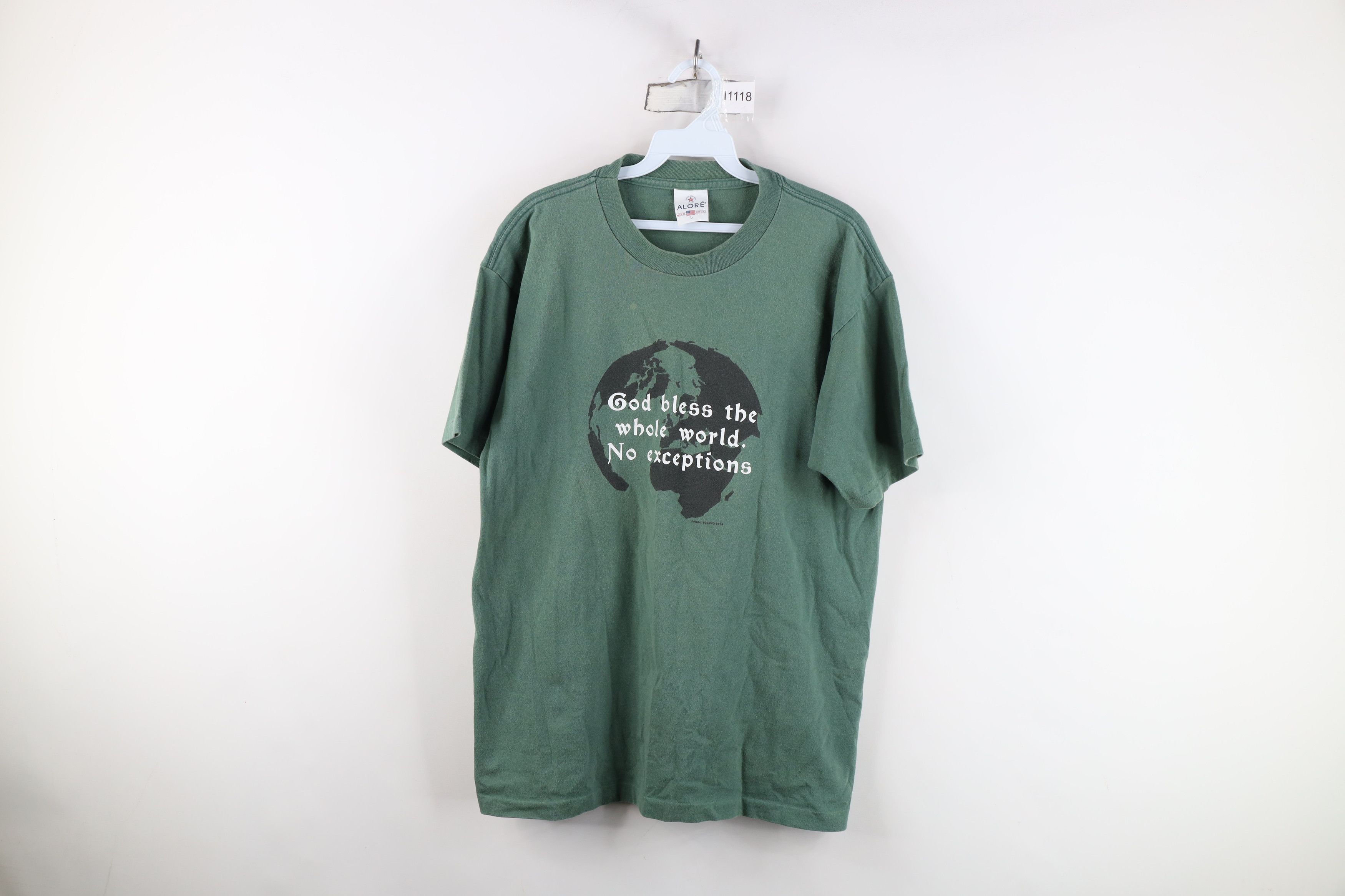 Vintage Vintage 90s Christian Whole World No Exceptions T-Shirt USA Size US L / EU 52-54 / 3 - 1 Thumbnail