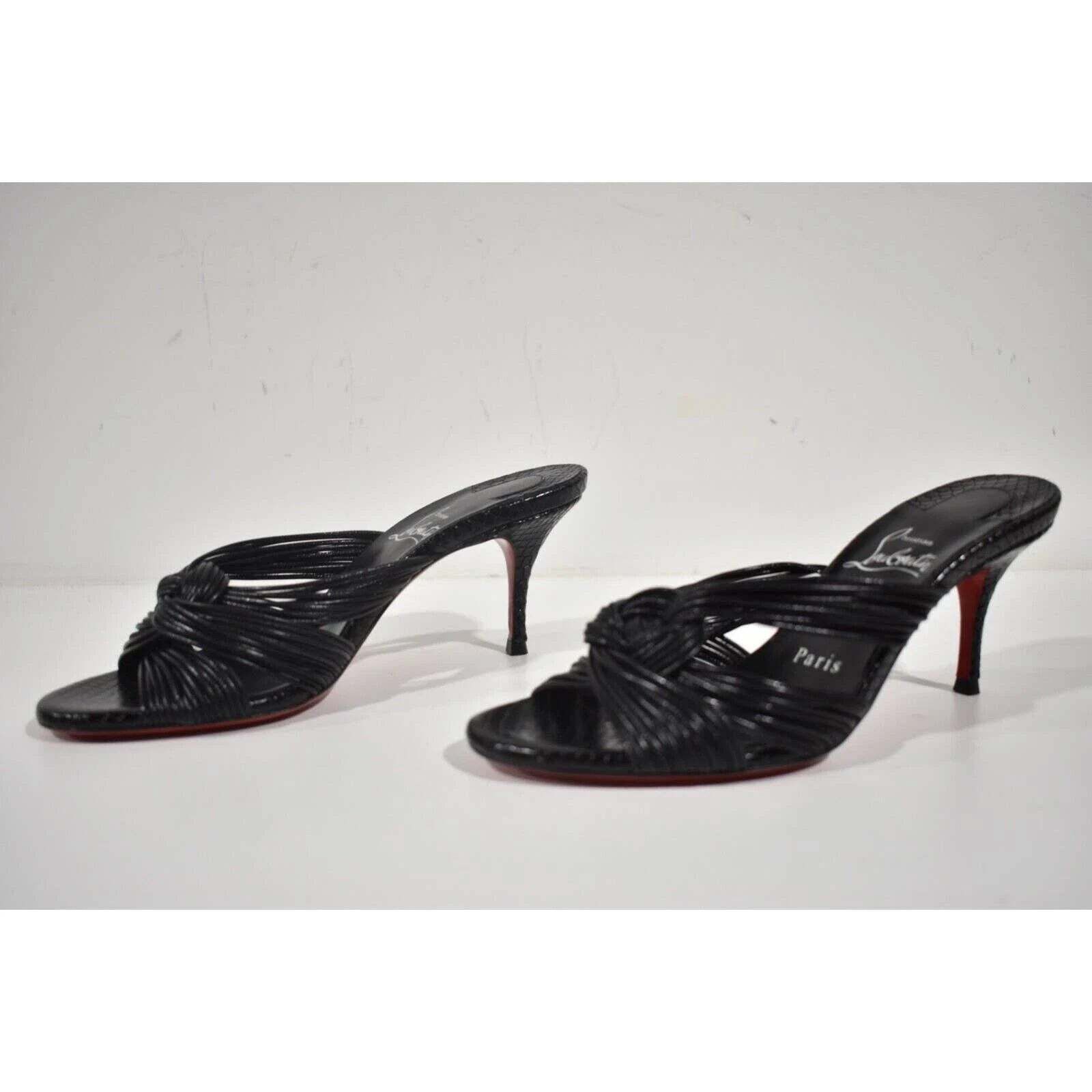 Christian Louboutin Multitaski 70 Black Strap Backless Mule Kitten Heel Pump 36 Size US 6 / IT 36 - 9 Thumbnail