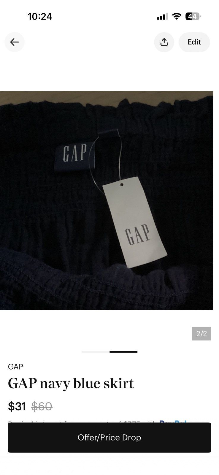 Gap GAP Navy Blue Skirt Size 25" / US 0 / IT 36 - 2 Thumbnail