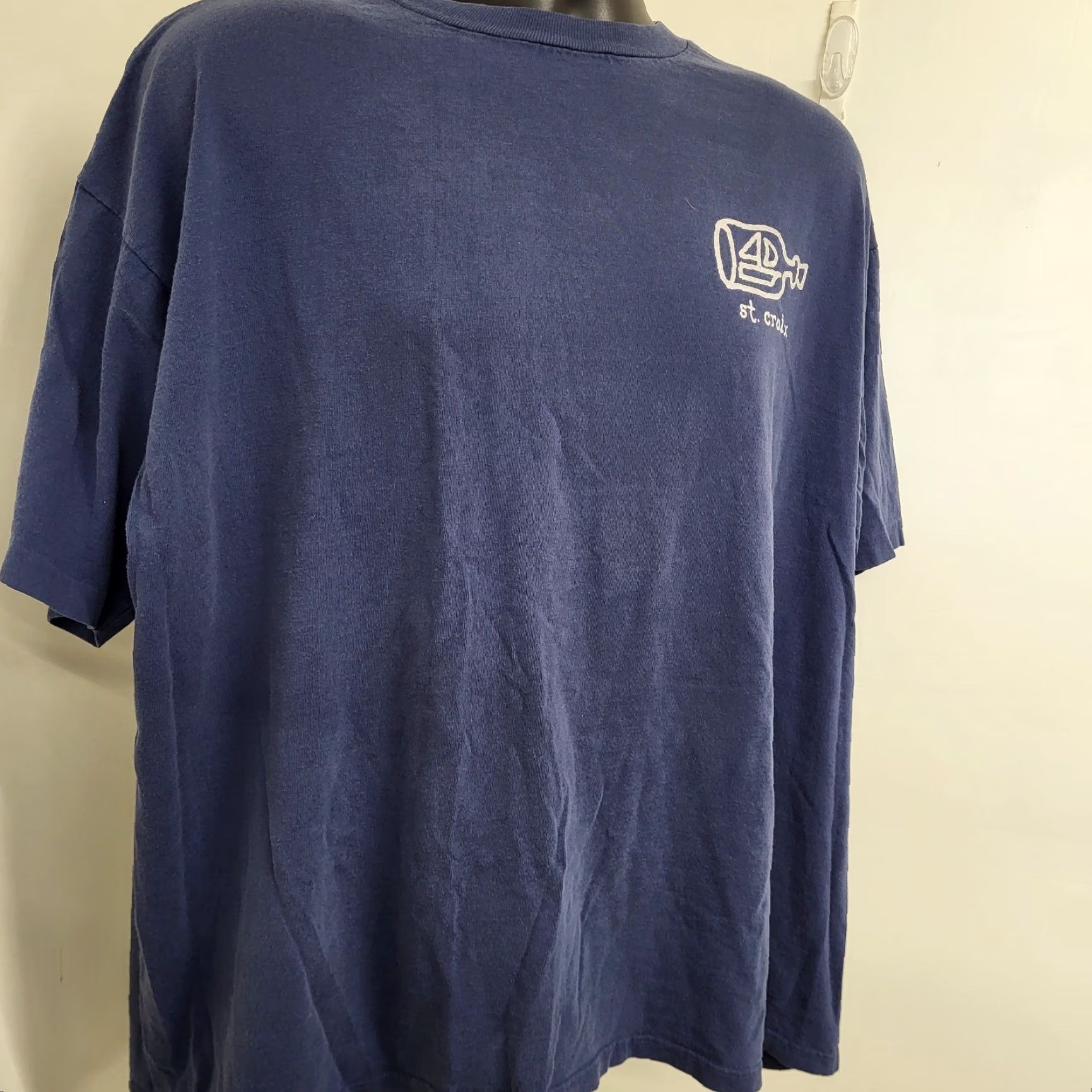 Vintage VINTAGE Gravity Graphic T-Shirt Men XL Blue "I'd Rather Be In The Boat" St. Croix Drinking Shirt Size US XL / EU 56 / 4 - 6 Thumbnail