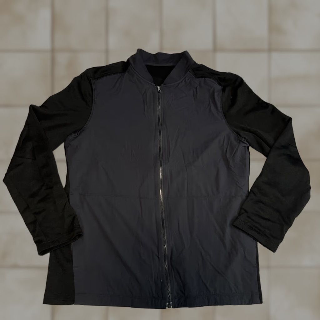 Lululemon Trainer Jacket Mens M Black Full Zip Pockets Workout Activewear