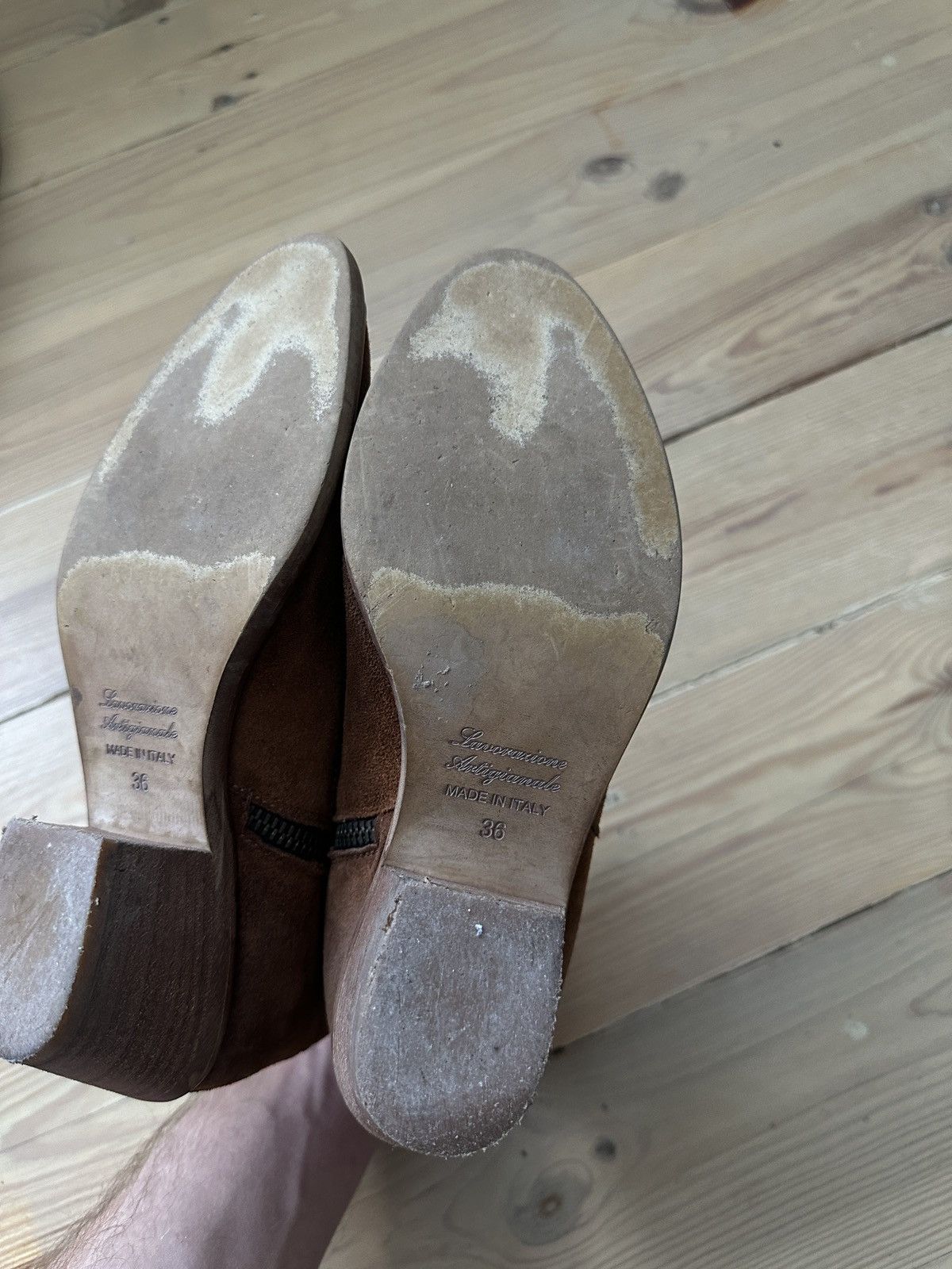 Vintage Boots Suede Leather lavorazione artigiana made in Italy Size US 6 / IT 36 - 7 Thumbnail