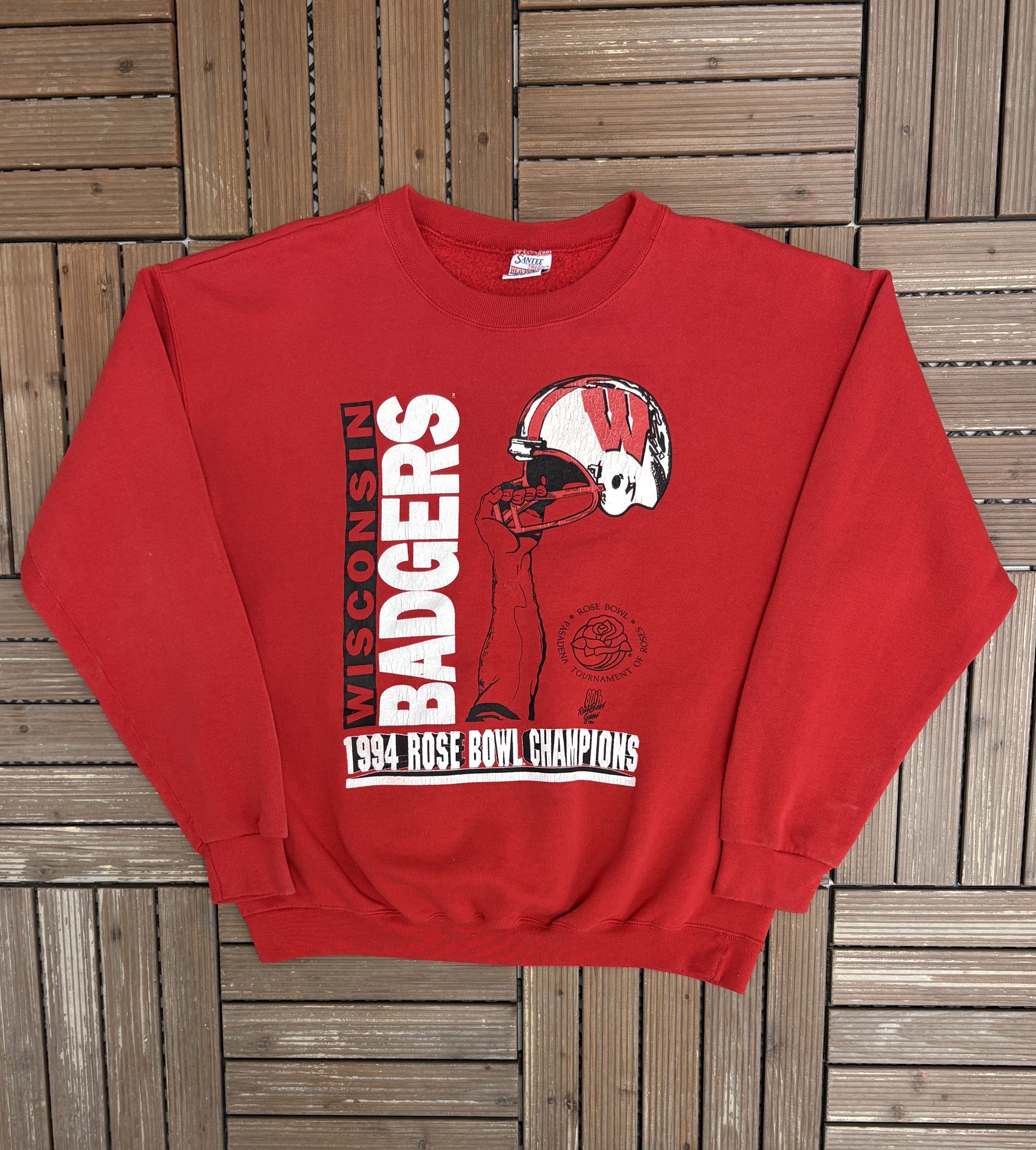 Vintage Wisconsin Badgers Rose Bowl 1994 Champions Vintage Crewneck Size US XXL / EU 58 / 5 - 1 Thumbnail
