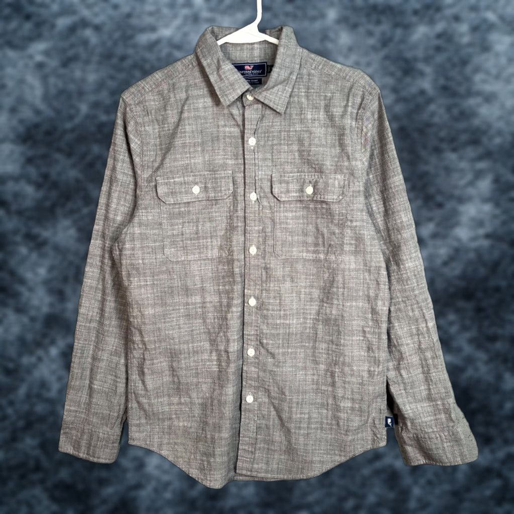 Vineyard Vines Vineyard Vines Mens Small Gray Dockman Shirt Long Sleeve Button Front Size US S / EU 44-46 / 1 - 1 Thumbnail
