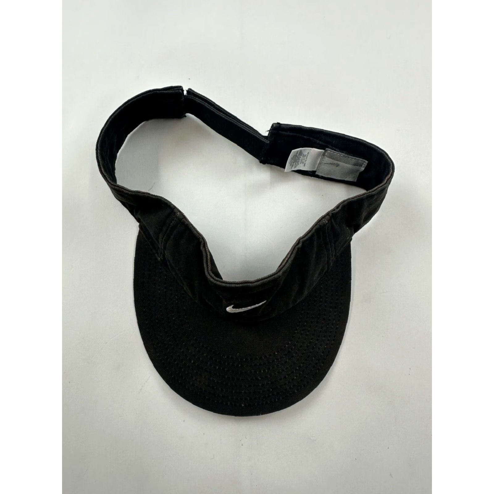 Nike VINTAGE Nike Visor Hat Mens One Size Cap Black Strapback Gray Tag Size ONE SIZE - 3 Thumbnail
