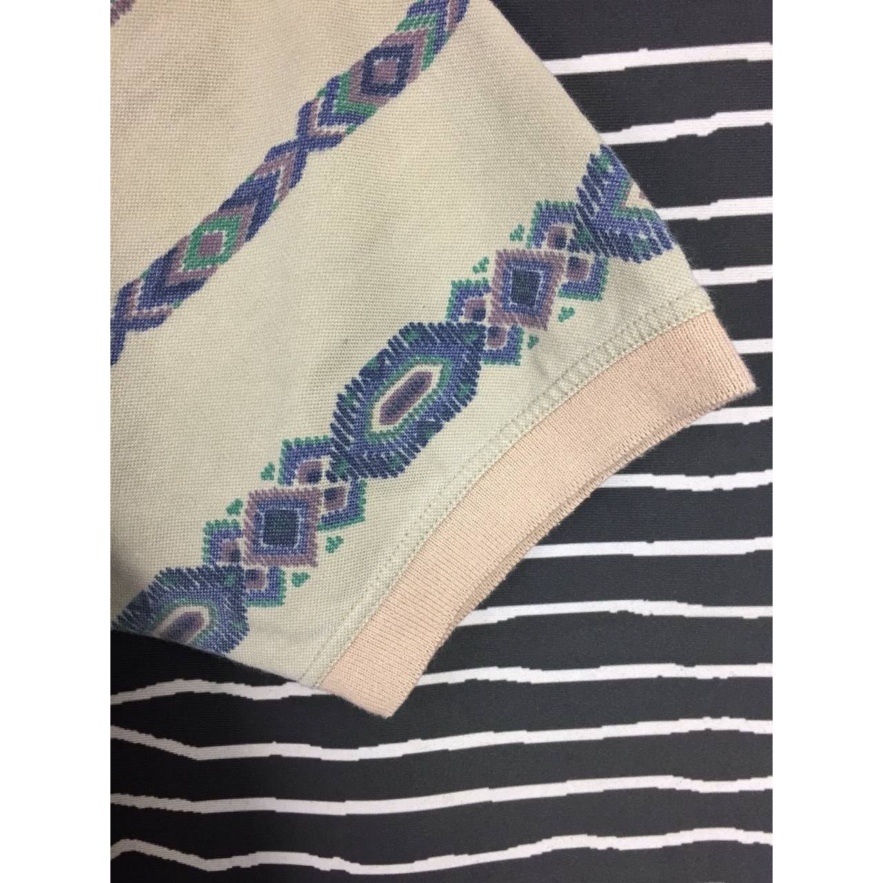 Designer × Vintage Alpha Massimo Rebecchi Made In Italy Aztec Pattern Polo Tee Size US XL / EU 56 / 4 - 4 Thumbnail