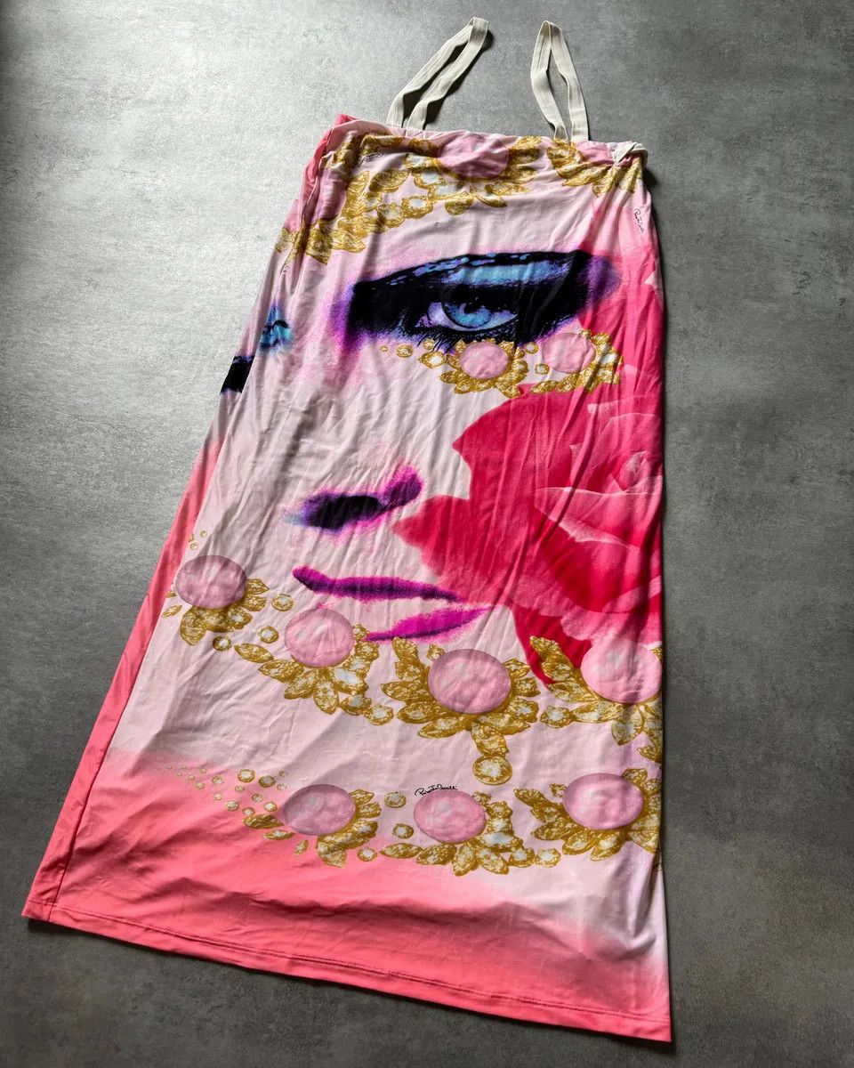 Designer × Roberto Cavalli × Vintage SS2001 Roberto Cavalli Princess Dasy Pink Eye Dress Size L / US 10 / IT 46 - 5 Thumbnail
