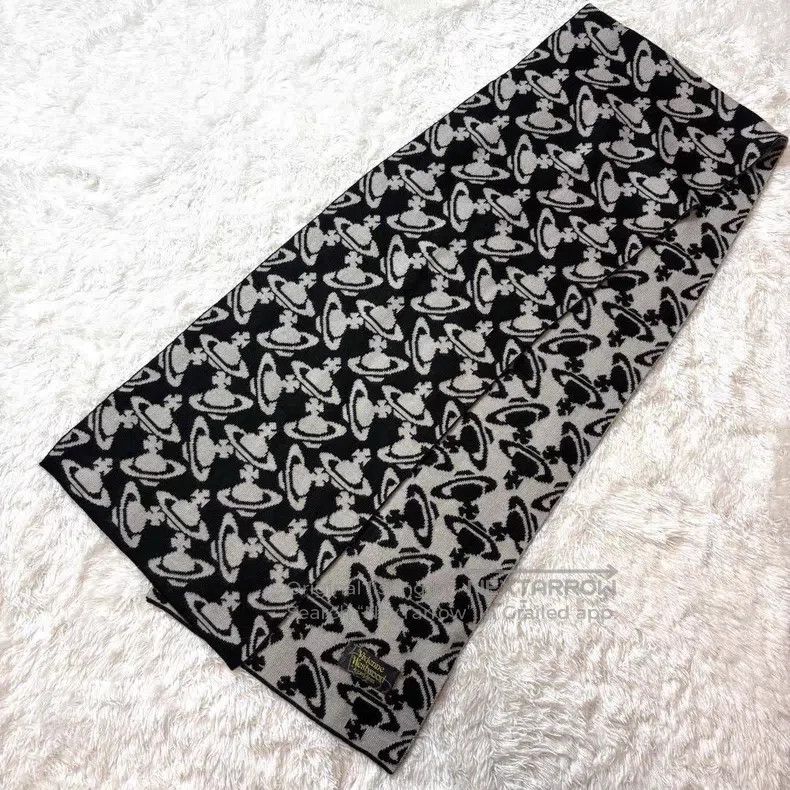 Vivienne Westwood Vivienne Westwood Printed Saturn Black and White Scarf Size ONE SIZE - 2 Thumbnail