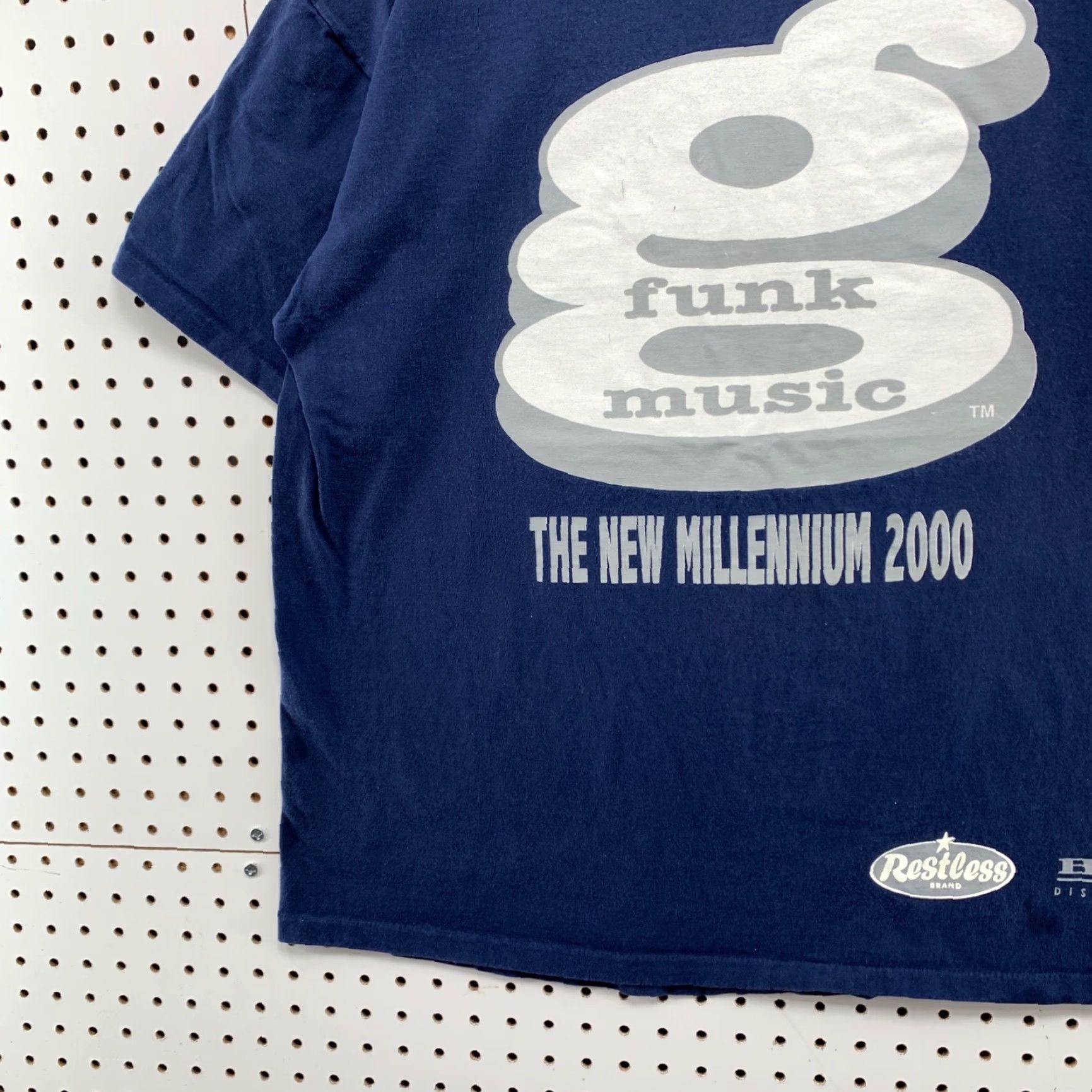 VINTAGE Oneita G Funk Warren G Rap Shirt Large Blue Graphic