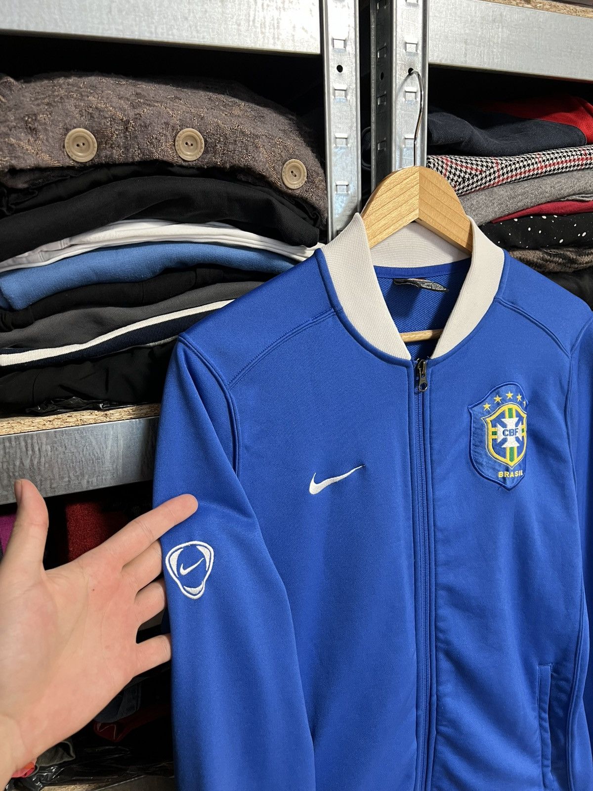 Nike Vintage Nike Brasil National Track Jacket 90s Soccer Size L Size US L / EU 52-54 / 3 - 3 Thumbnail