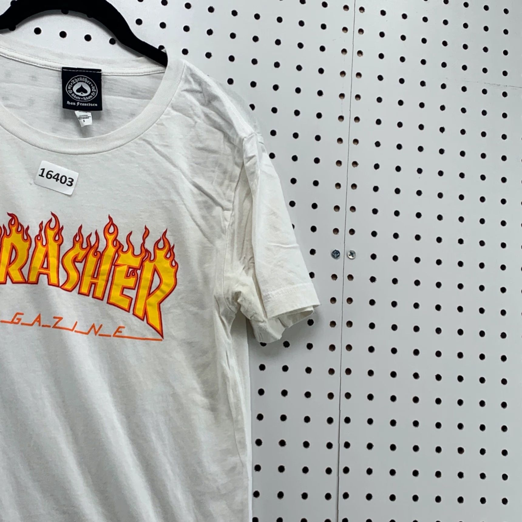 Thrasher Thrasher Shirt White Small Adult Short Sleeve Yellow Flames Skateboard VINTAGE Size US S / EU 44-46 / 1 - 4 Thumbnail
