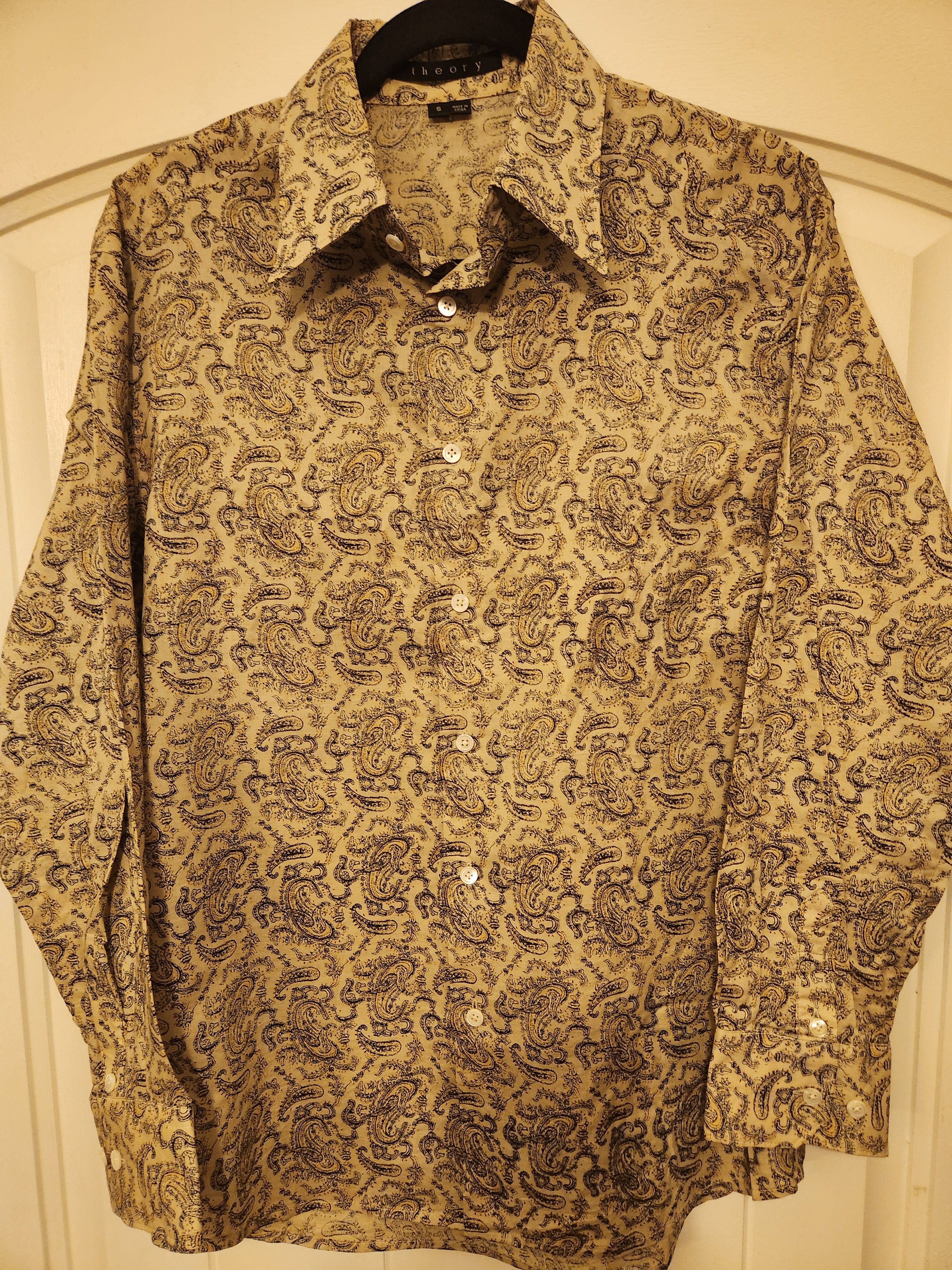 Theory NWOT 100% Cotton Paisley Long Sleeve Shirt Size US S / EU 44-46 / 1 - 1 Thumbnail