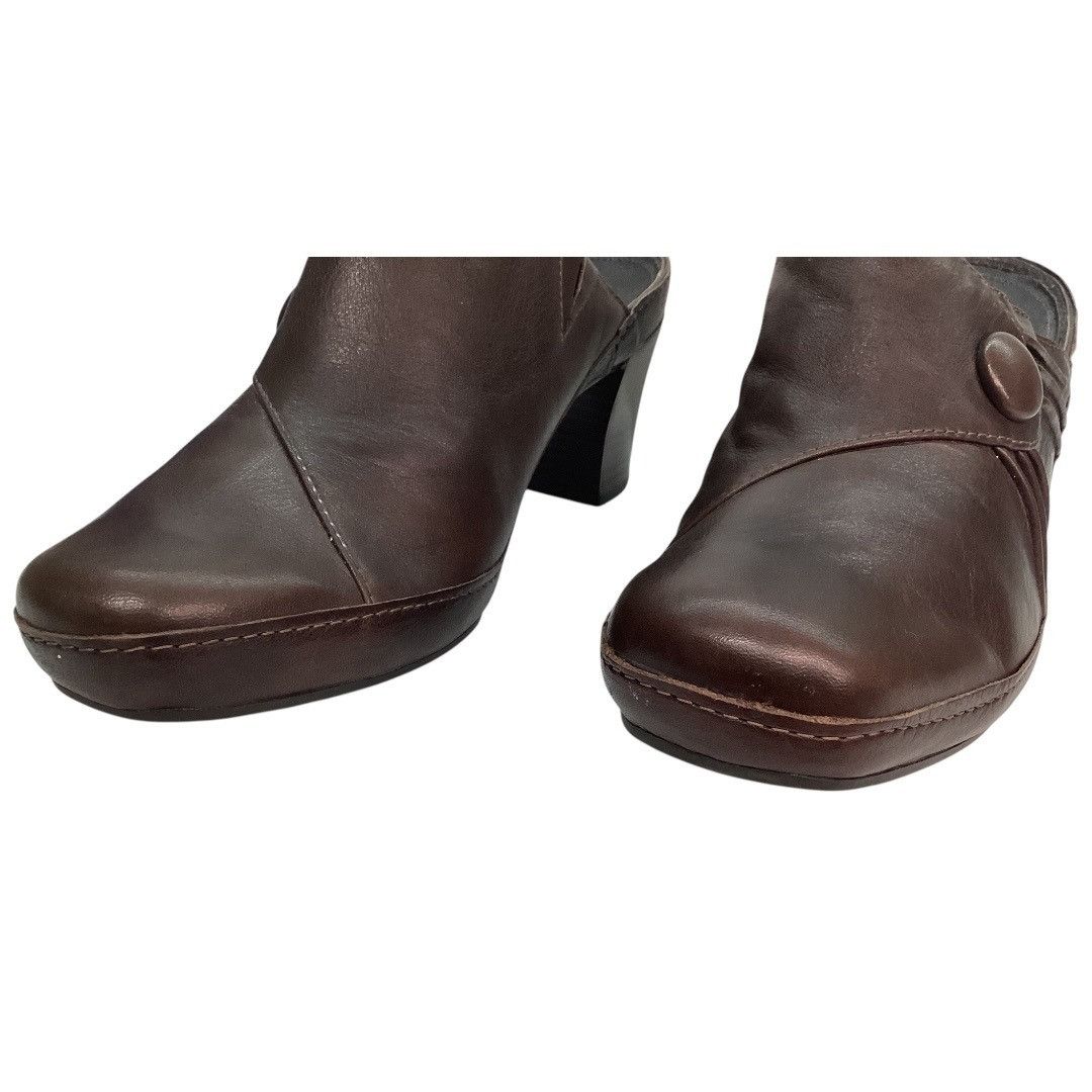 Clarks Clarks Artisan Brown Leather Heeled Mules Clogs Slip on Shoe Size US 9 / IT 39 - 5 Thumbnail