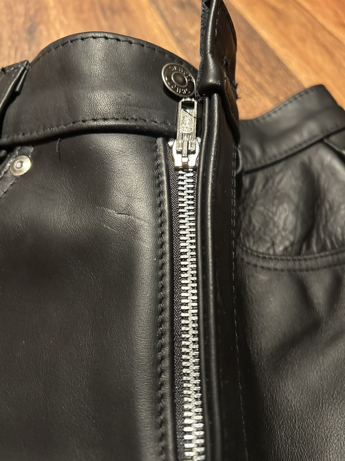 Schott Vintage Men’s 30x31 biker leather pants schott made in USA Size US 30 / EU 46 - 4 Thumbnail