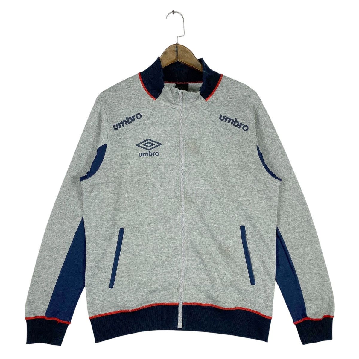 Umbro × Vintage Vintage Umbro Full Zip Sweatshirt Grey Pullover Jumper Size US L / EU 52-54 / 3 - 1 Thumbnail