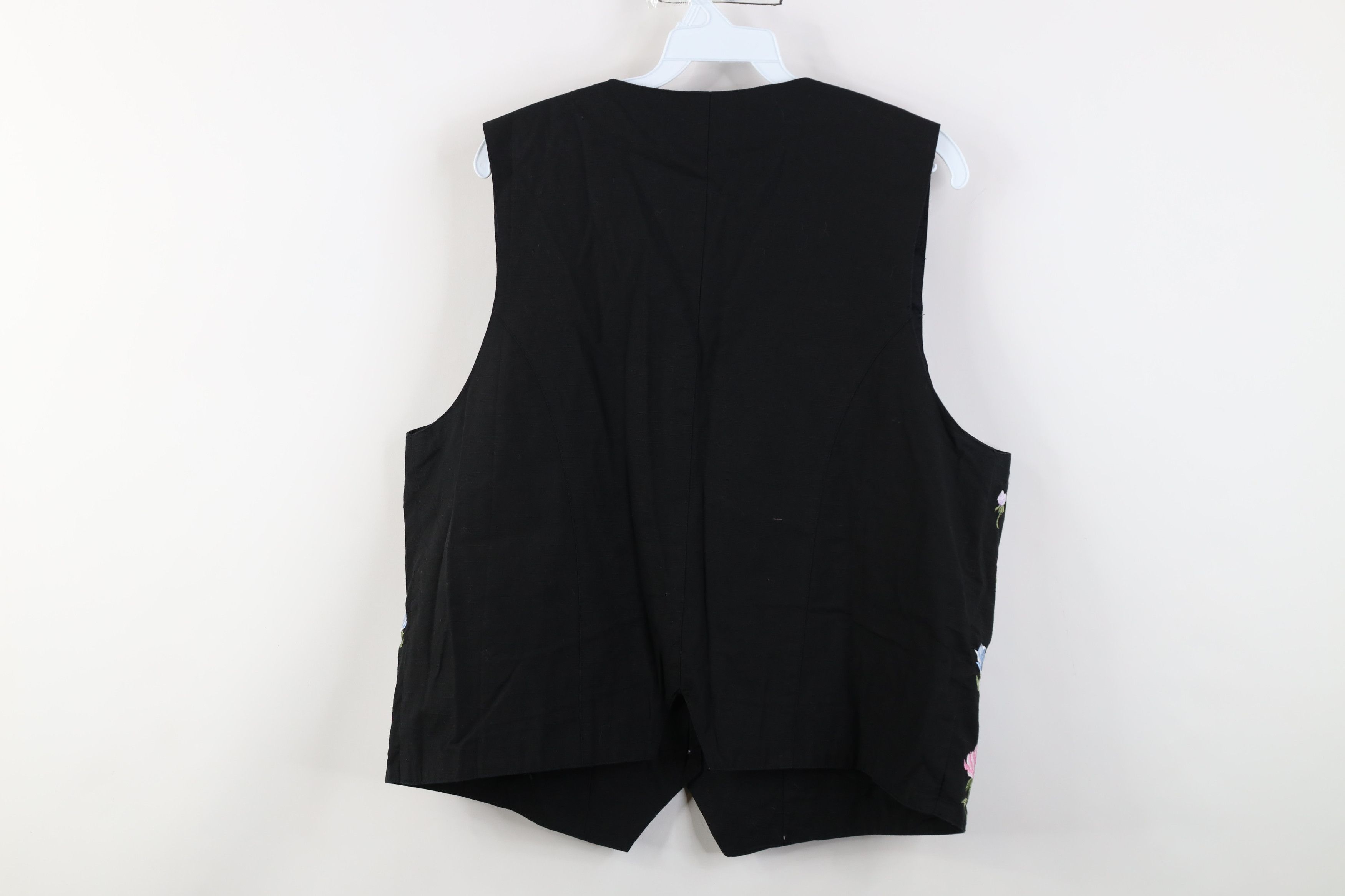 Vintage Vintage 90s Streetwear Embroidered Flower Button Vest Jacket Size L / US 10 / IT 46 - 10 Thumbnail