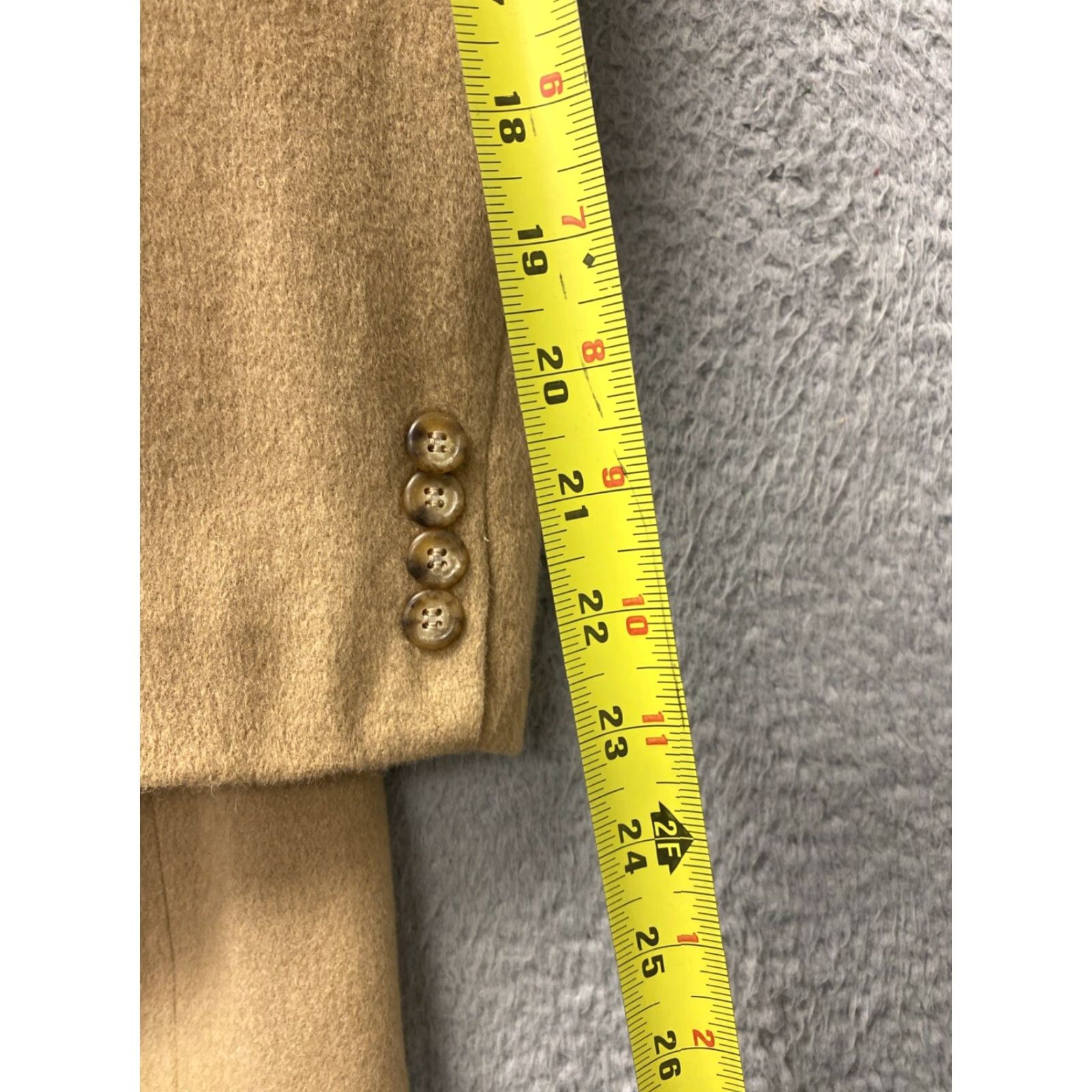 Bill Blass VINTAGE Bill Bass Men's Blazer Jacket 48 Tan Camel Hair Single-Breasted 2-Button Formal Casual Sport Size 48R - 6 Thumbnail