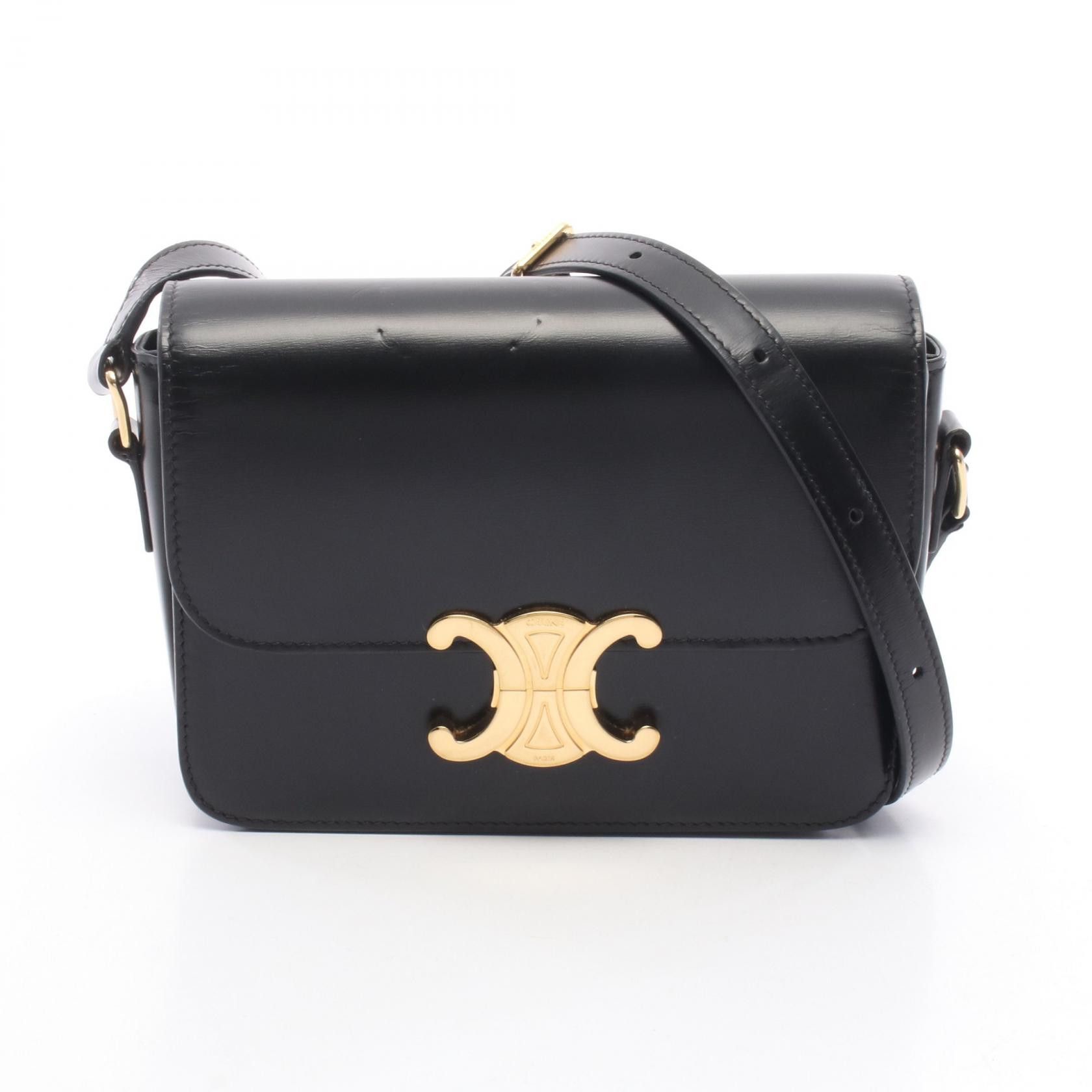 Celine Celine CELINE Teen Triomphe Leather Shoulder Bag Leather Shoulder Bag 188423BF4 DUTY FREE for USA Size ONE SIZE - 1 Thumbnail