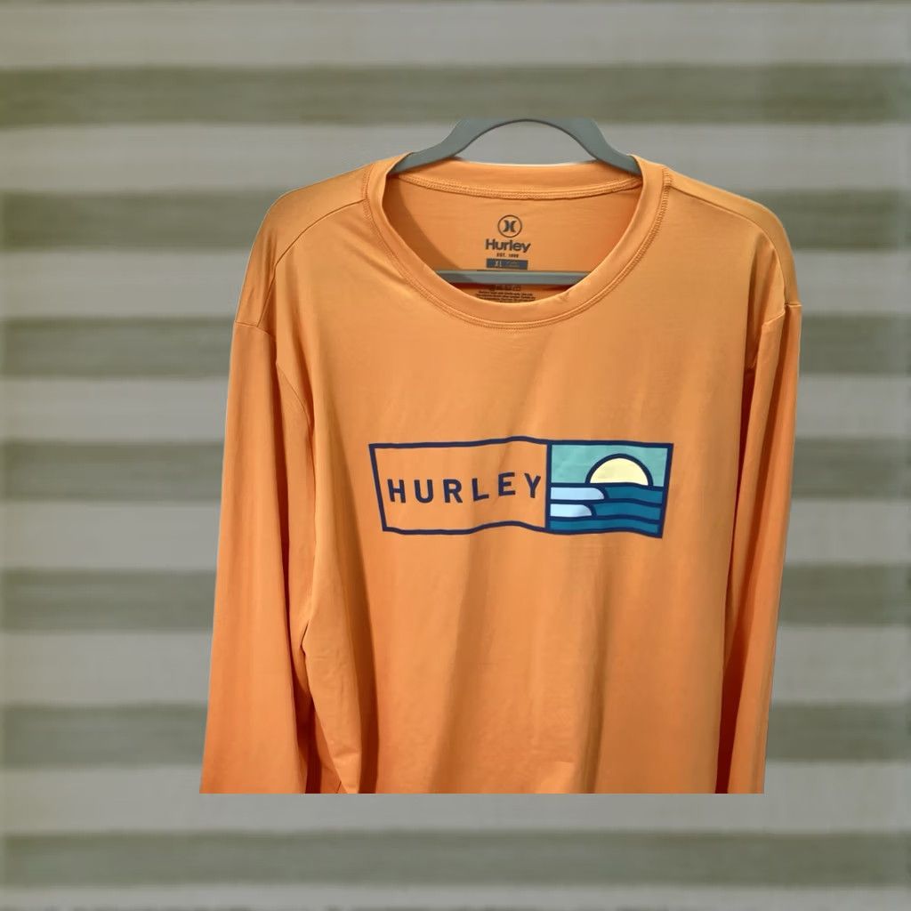 Hurley Hurley UV TShirt Men XL Orange Long Sleeve Moisture Wicking Pullover NWOT Shirt Size US XL / EU 56 / 4 - 1 Thumbnail