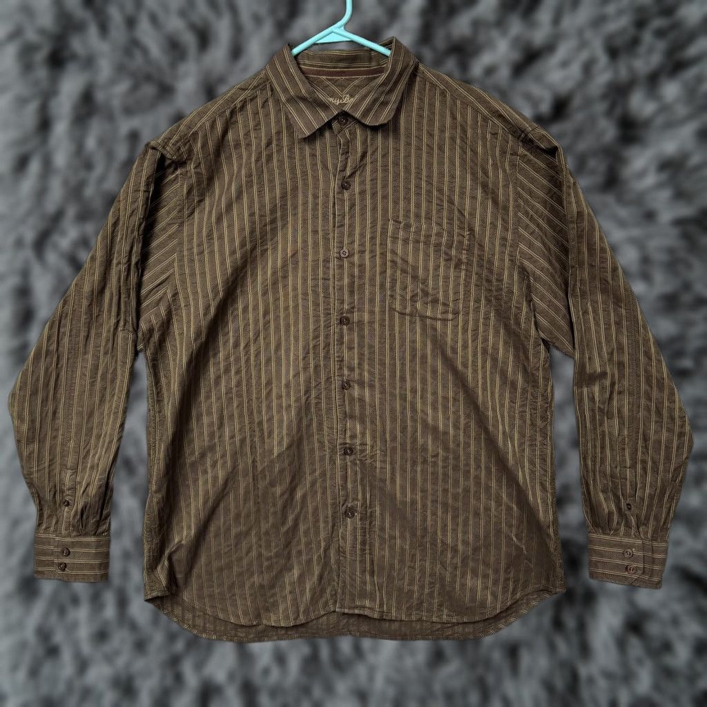 Tommy Bahama VINTAGE Tommy Bahama Shirt XL Stripe Cotton Silk Relaxed Luxury Coastal Dad Shirt Size US XL / EU 56 / 4 - 1 Thumbnail