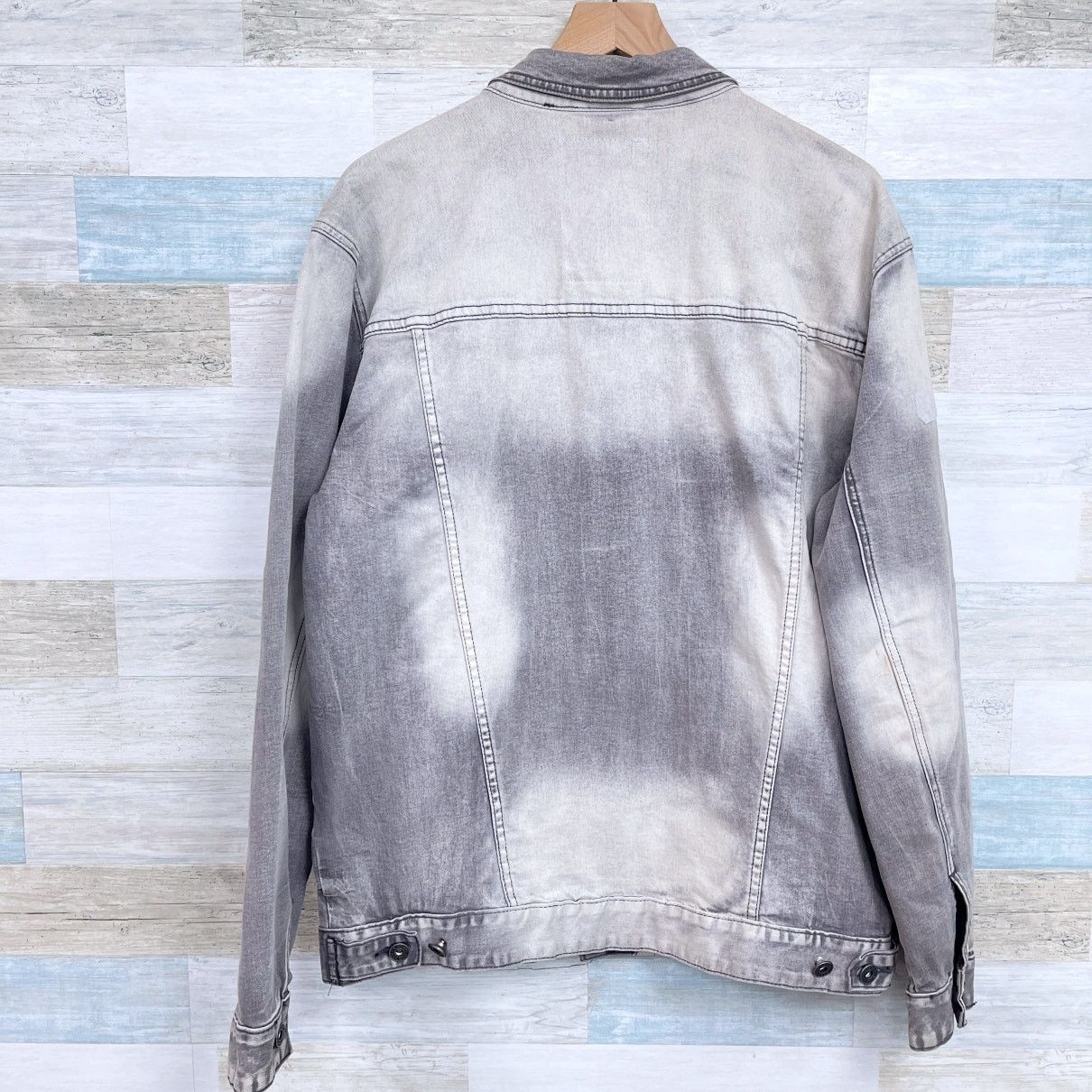 Smoke Rise Smoke Rise Denim Co Distressed Jacket Gray Mens XXL Size US XXL / EU 58 / 5 - 3 Thumbnail