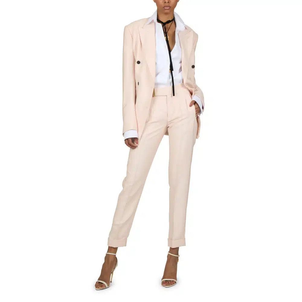 Tom Ford o1loc1c0325 W2960T Double Breasted Viscose Blazer Light Pink Size XS / US 0-2 / IT 36-38 - 2 Thumbnail