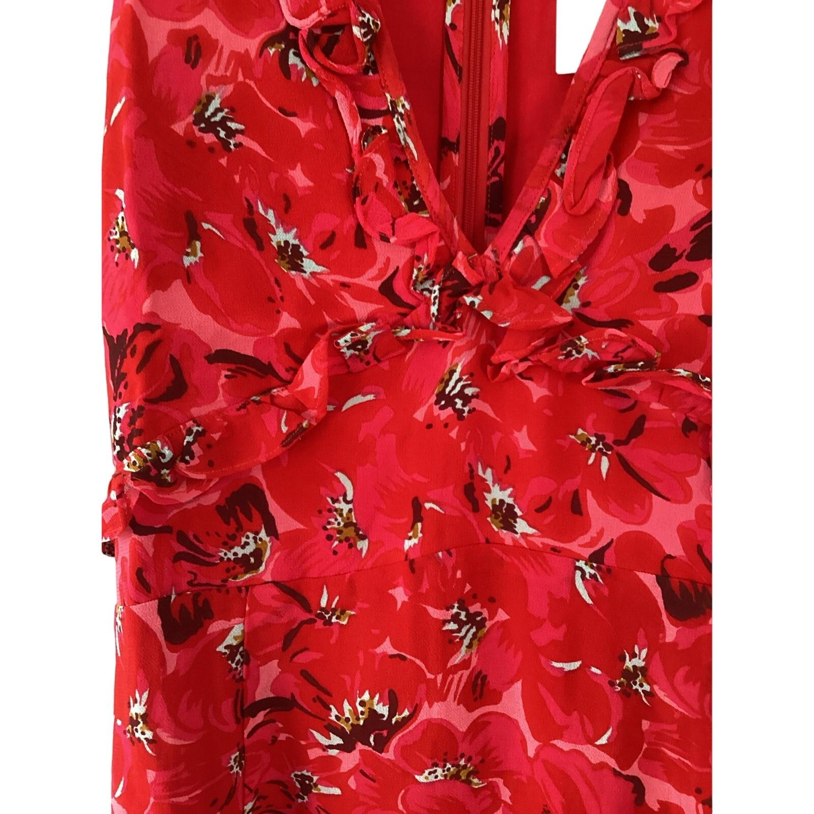 FAITHFULL NWT Faithfull The Brand Floral Maxi Dress Pink & Red Sz 8 Size M / US 6-8 / IT 42-44 - 7 Thumbnail